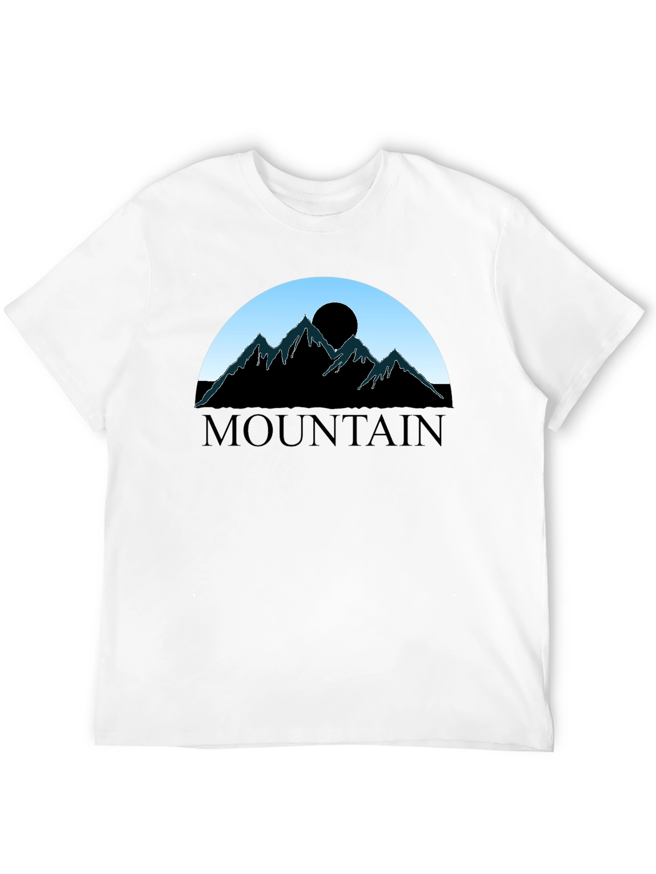 Mountain Silhouette Graphic Tee - Black Cotton Blend