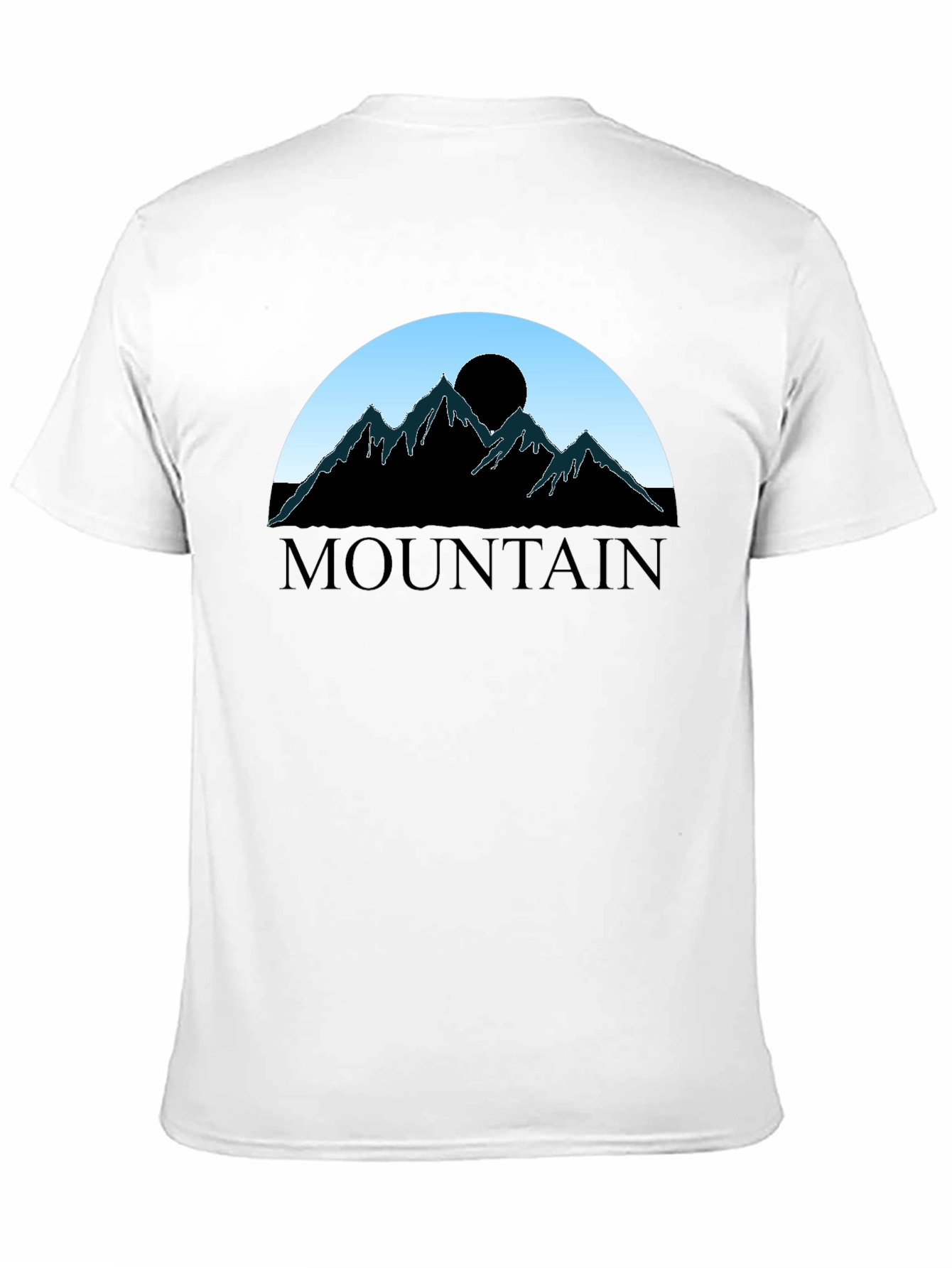 Mountain Silhouette Graphic Tee - Black Cotton Blend
