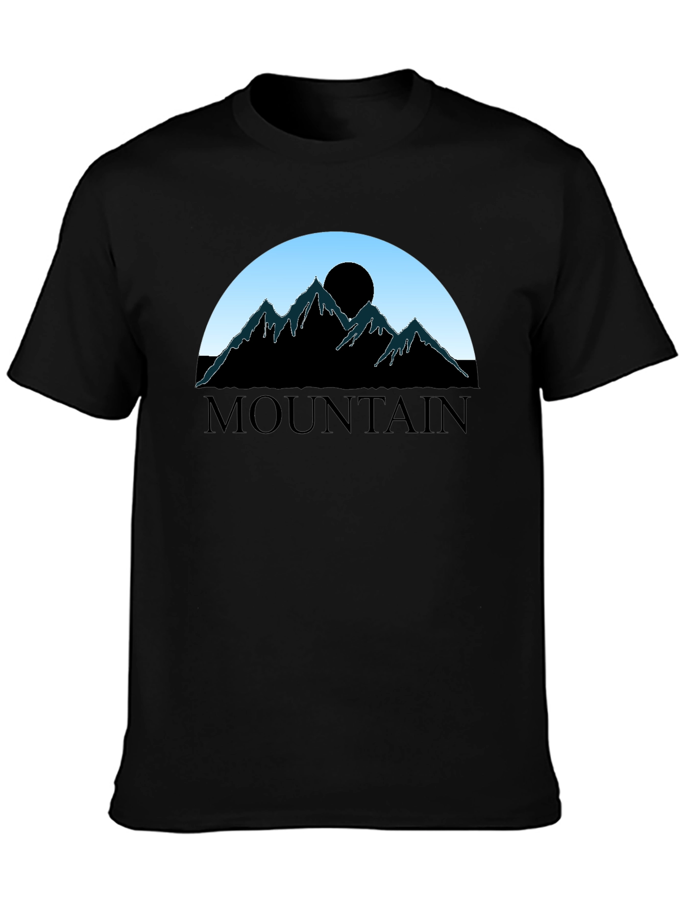Mountain Silhouette Graphic Tee - Black Cotton Blend