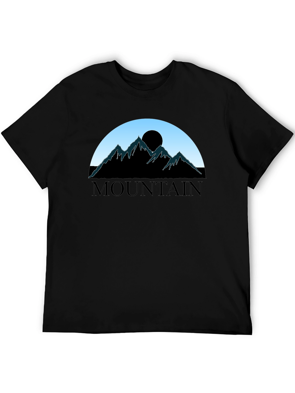Mountain Silhouette Graphic Tee - Black Cotton Blend
