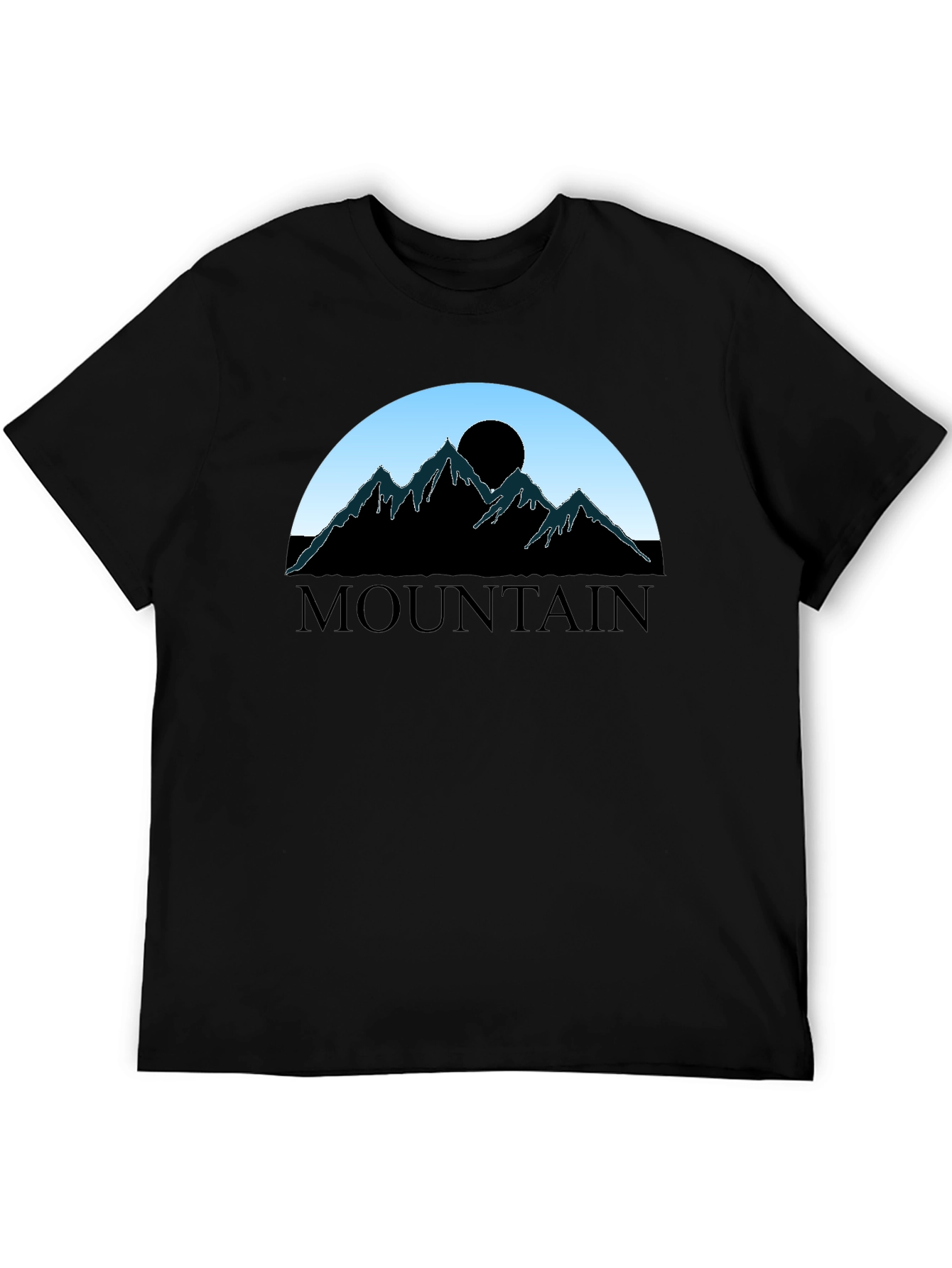 Mountain Silhouette Graphic Tee - Black Cotton Blend