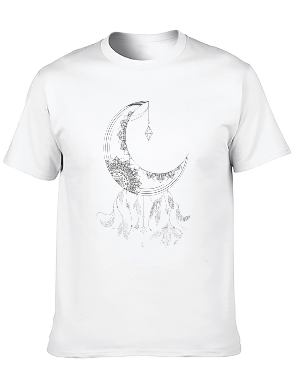 Crescent Moon Graphic Tee - Black Casual T-Shirt