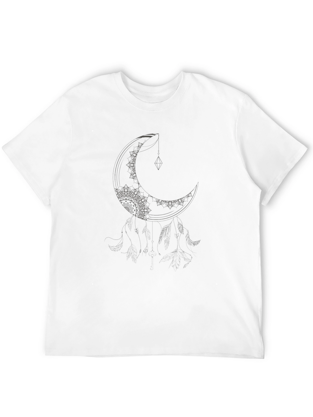 Crescent Moon Graphic Tee - Black Casual T-Shirt
