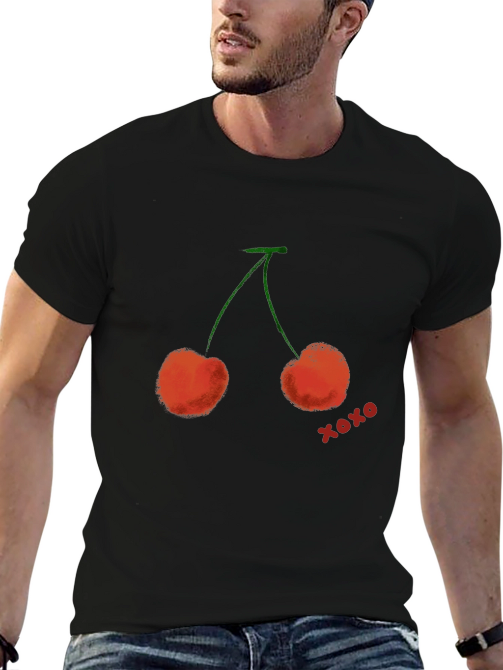 Cherry XOXO Graphic T-Shirt - Trendy Casual Wear