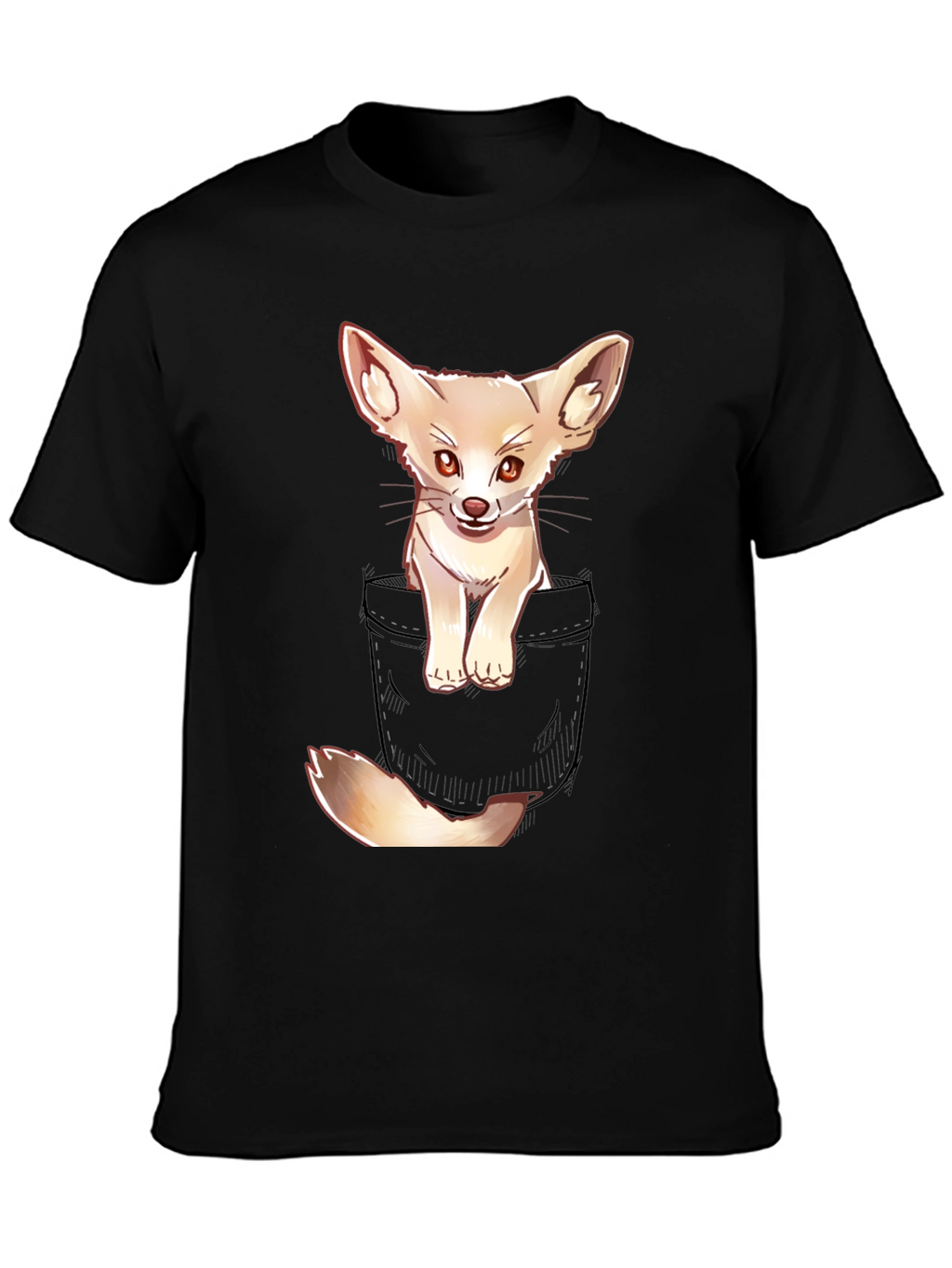 Cute Fennec Fox Pocket T-Shirt