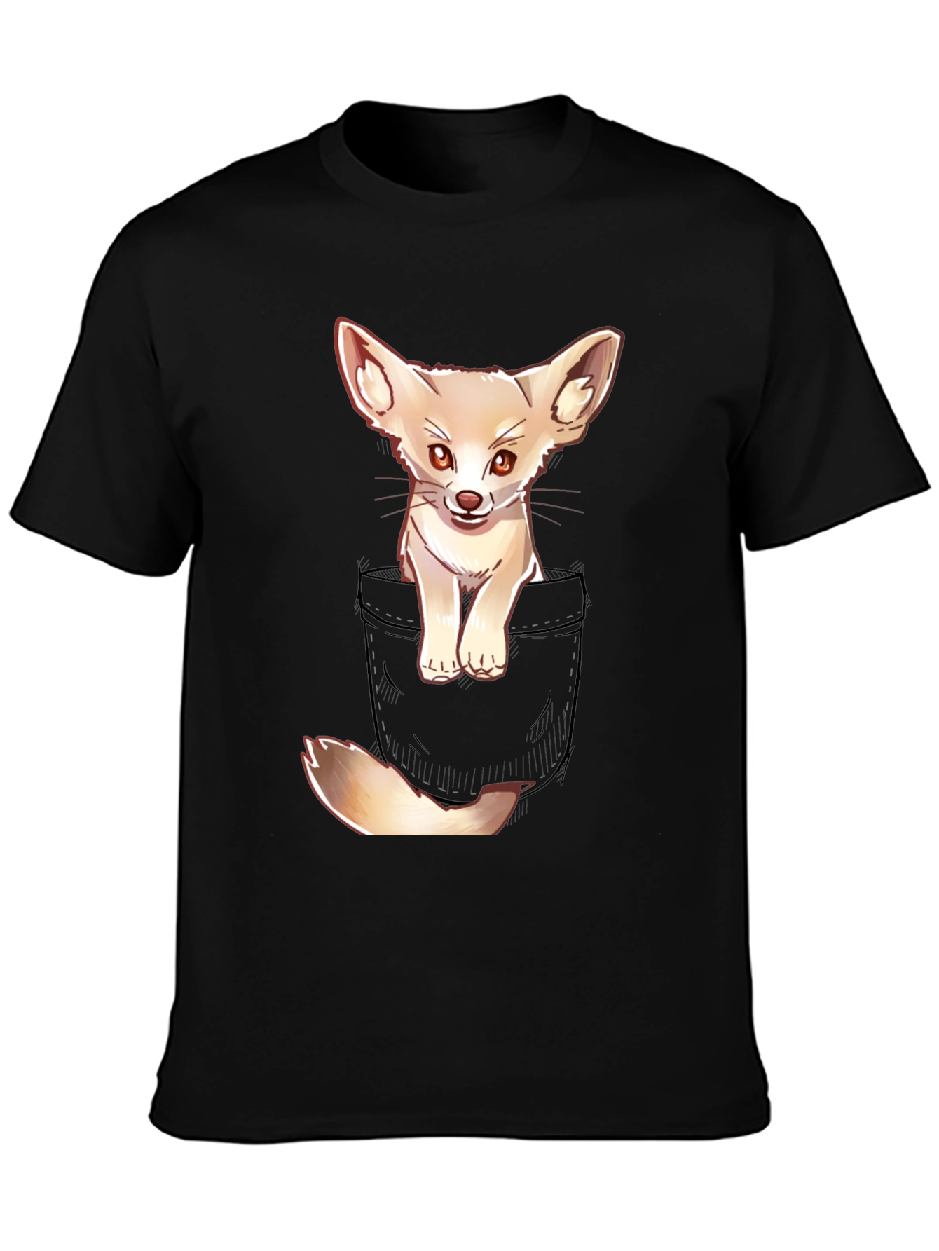 Cute Fennec Fox Pocket T-Shirt