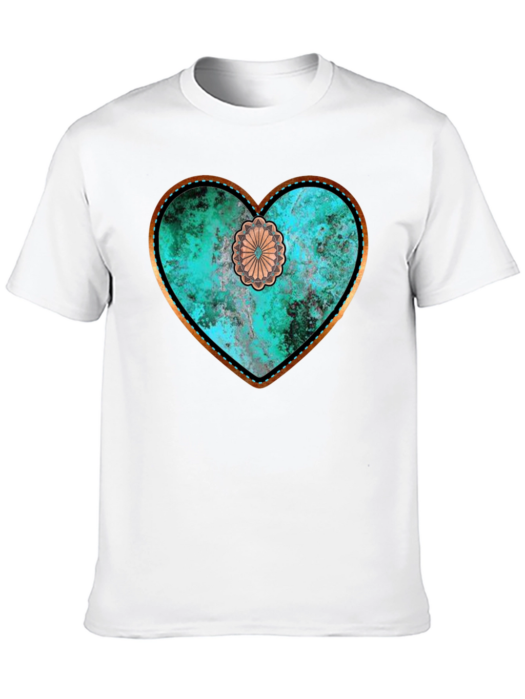 Rustic Turquoise Heart Graphic Tee