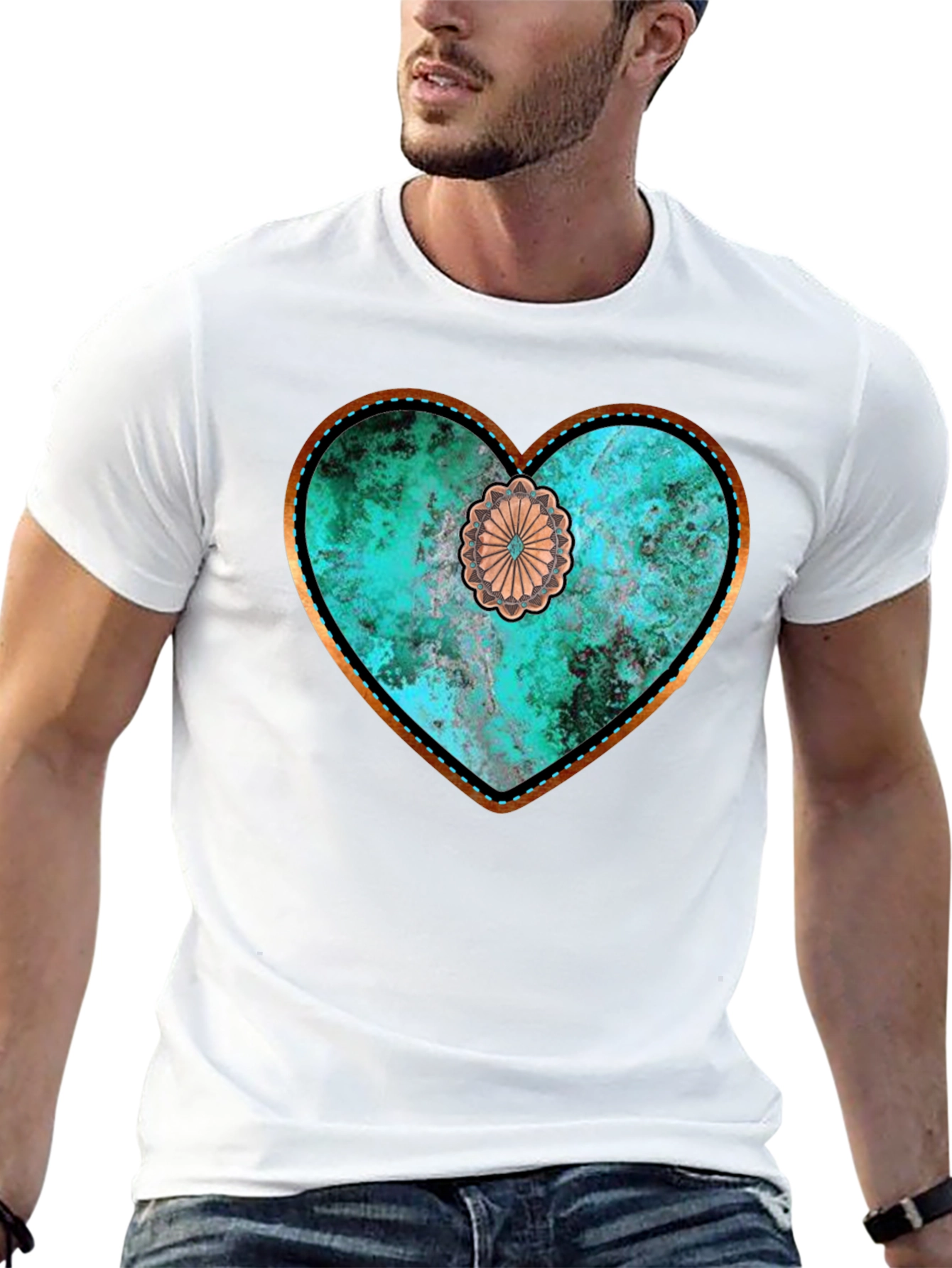 Rustic Turquoise Heart Graphic Tee
