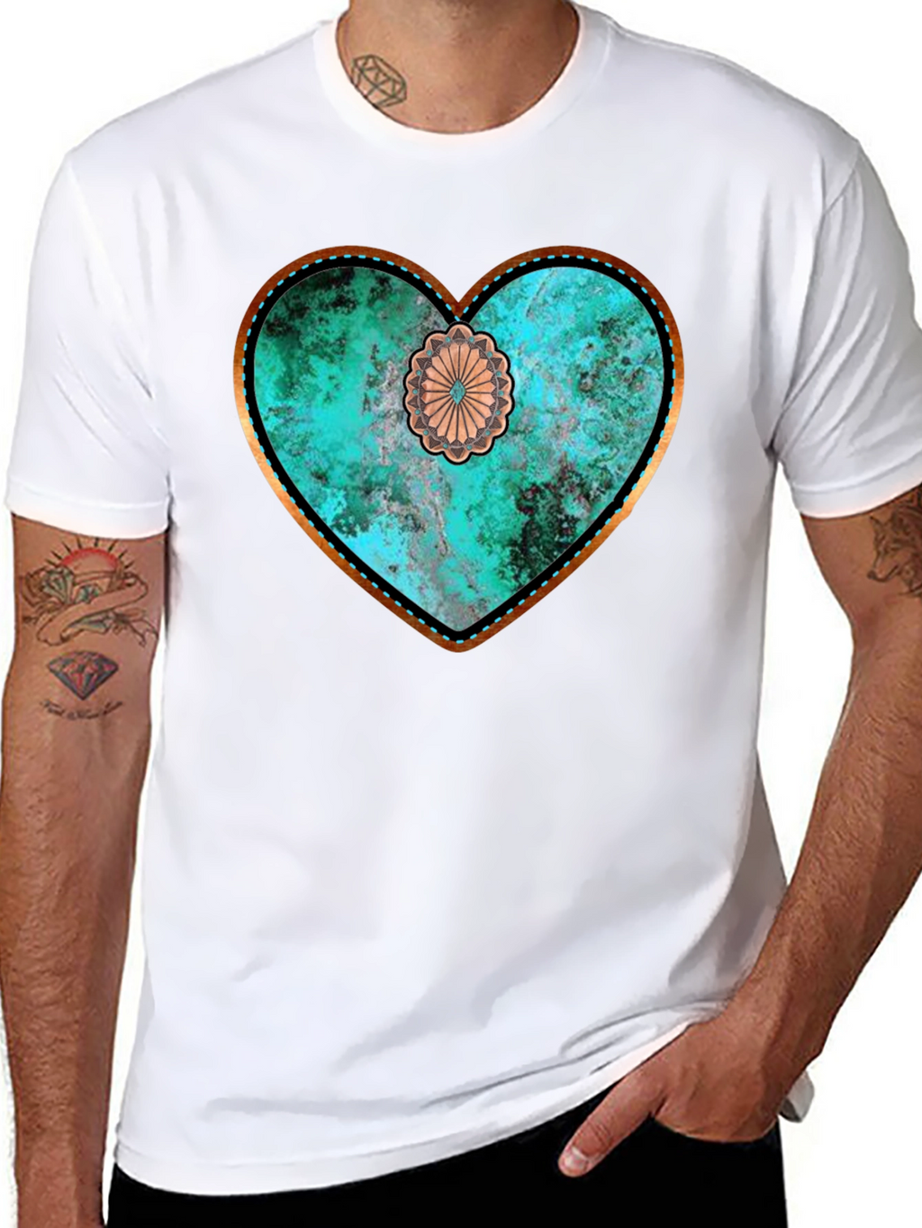 Rustic Turquoise Heart Graphic Tee