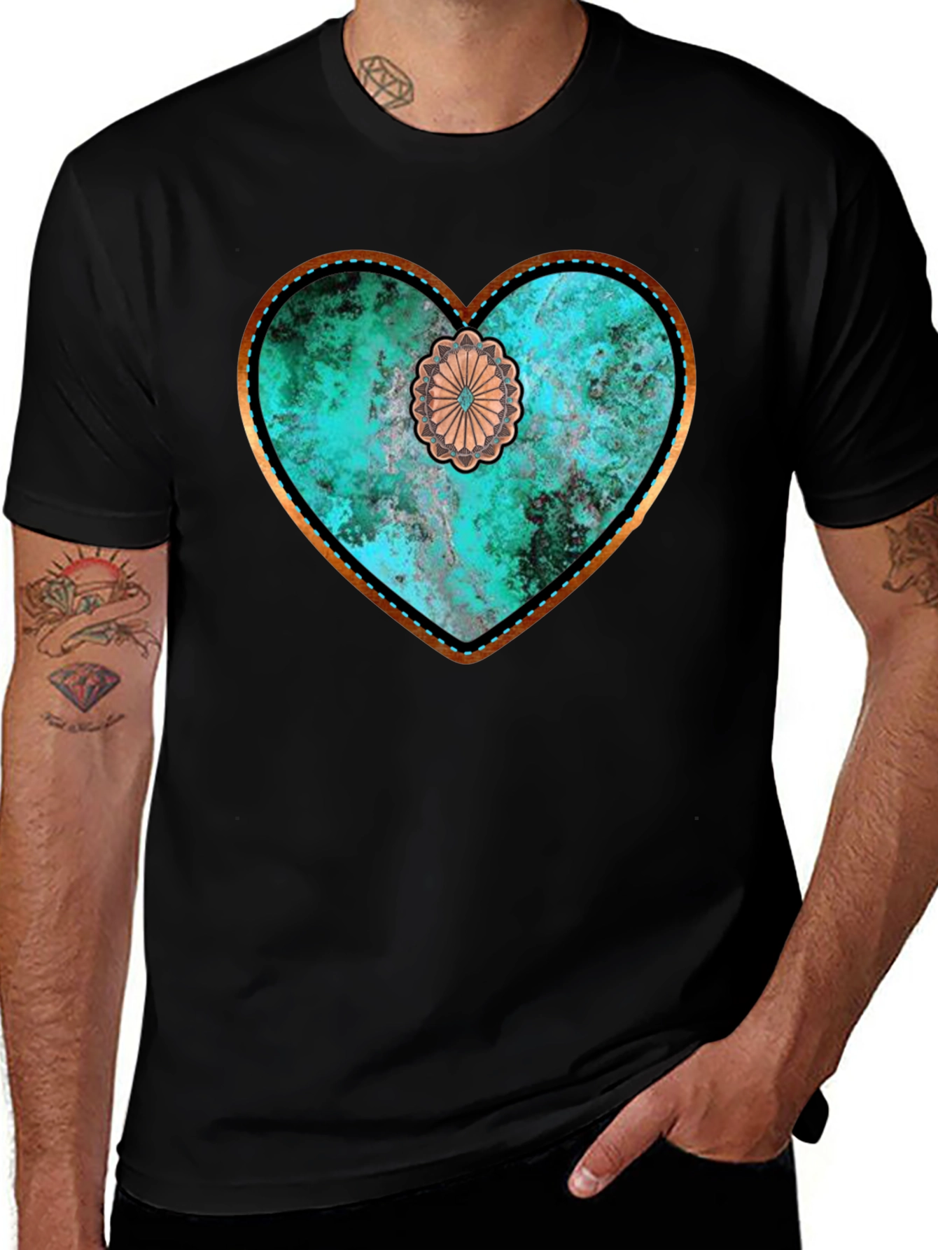 Rustic Turquoise Heart Graphic Tee