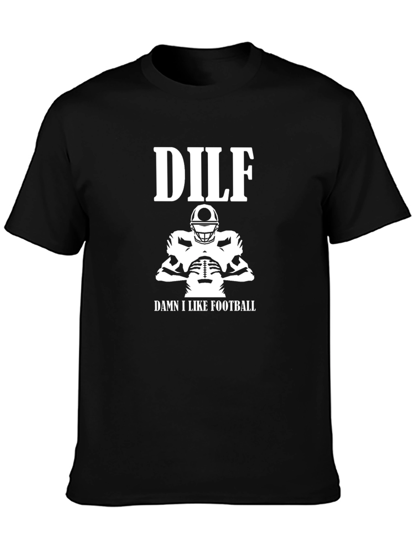 DILF Football Fan Black Tee Shirt