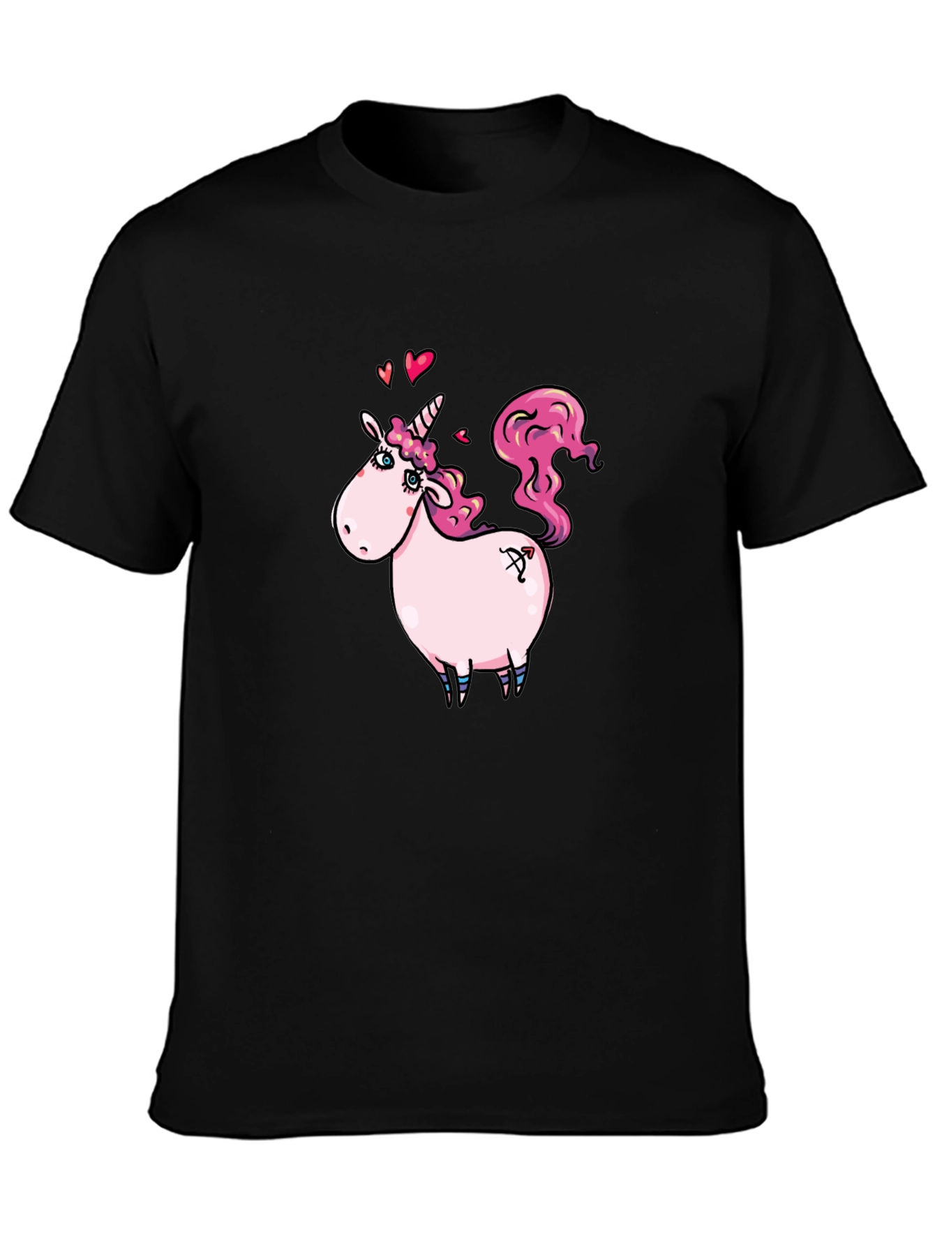 Unicorn Graphic T-Shirt - Cute Pink Cartoon Tee
