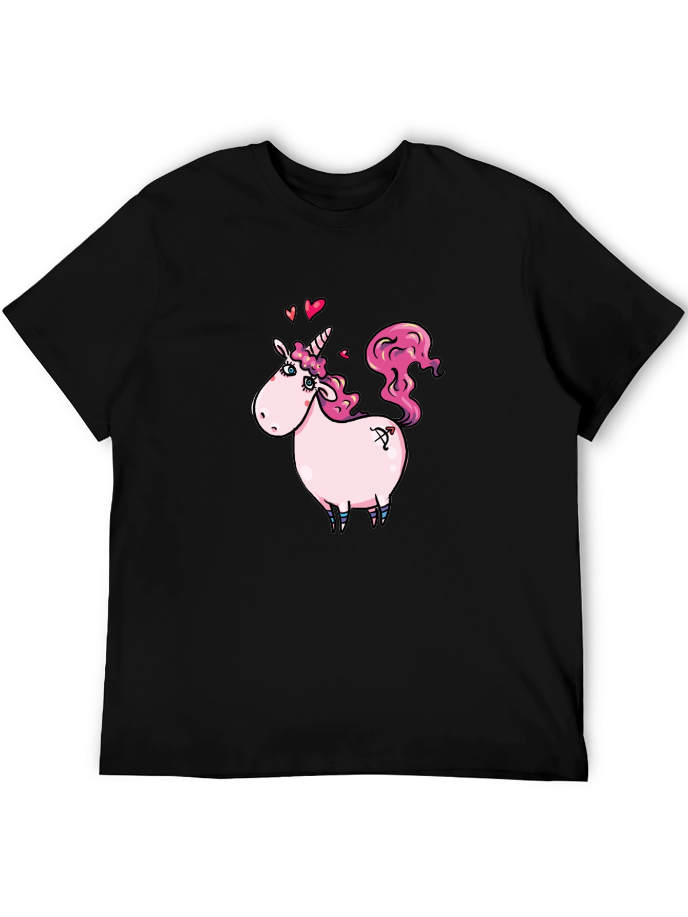 Unicorn Graphic T-Shirt - Cute Pink Cartoon Tee