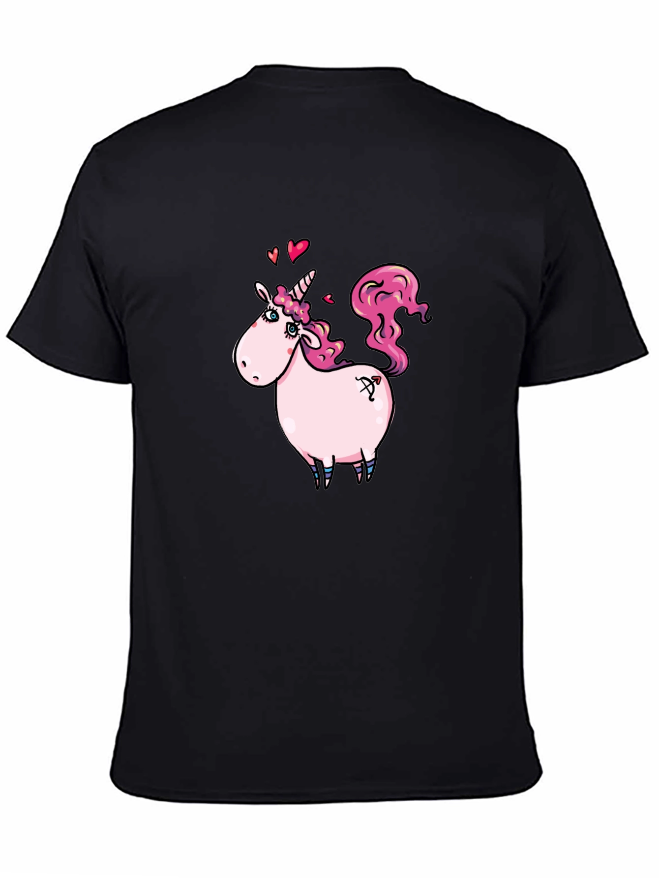 Unicorn Graphic T-Shirt - Cute Pink Cartoon Tee
