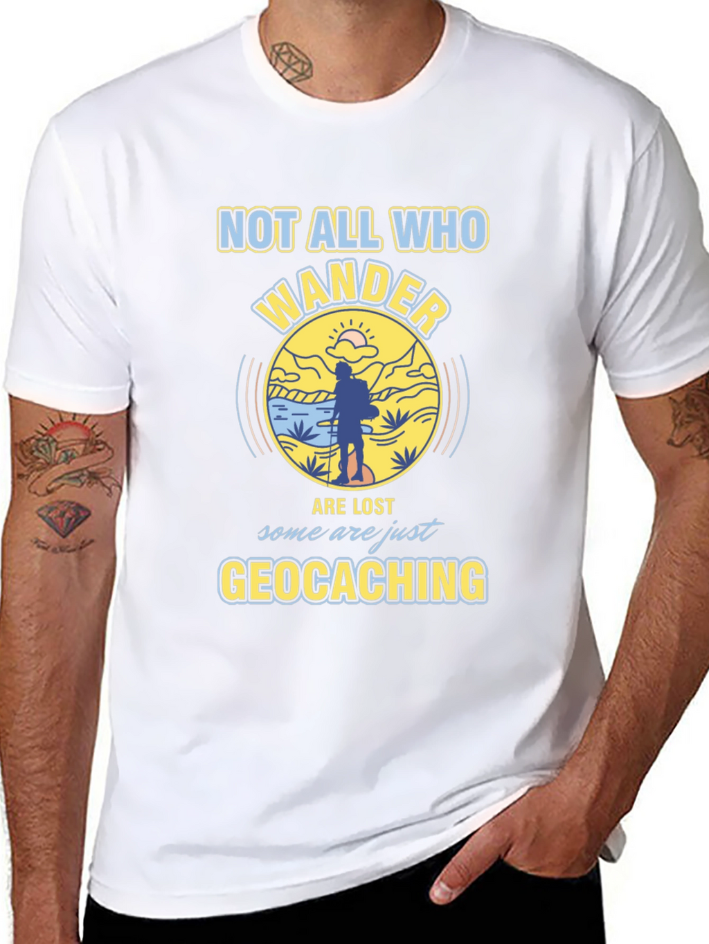 Geocaching T-Shirt - Not All Who Wander Are Lost