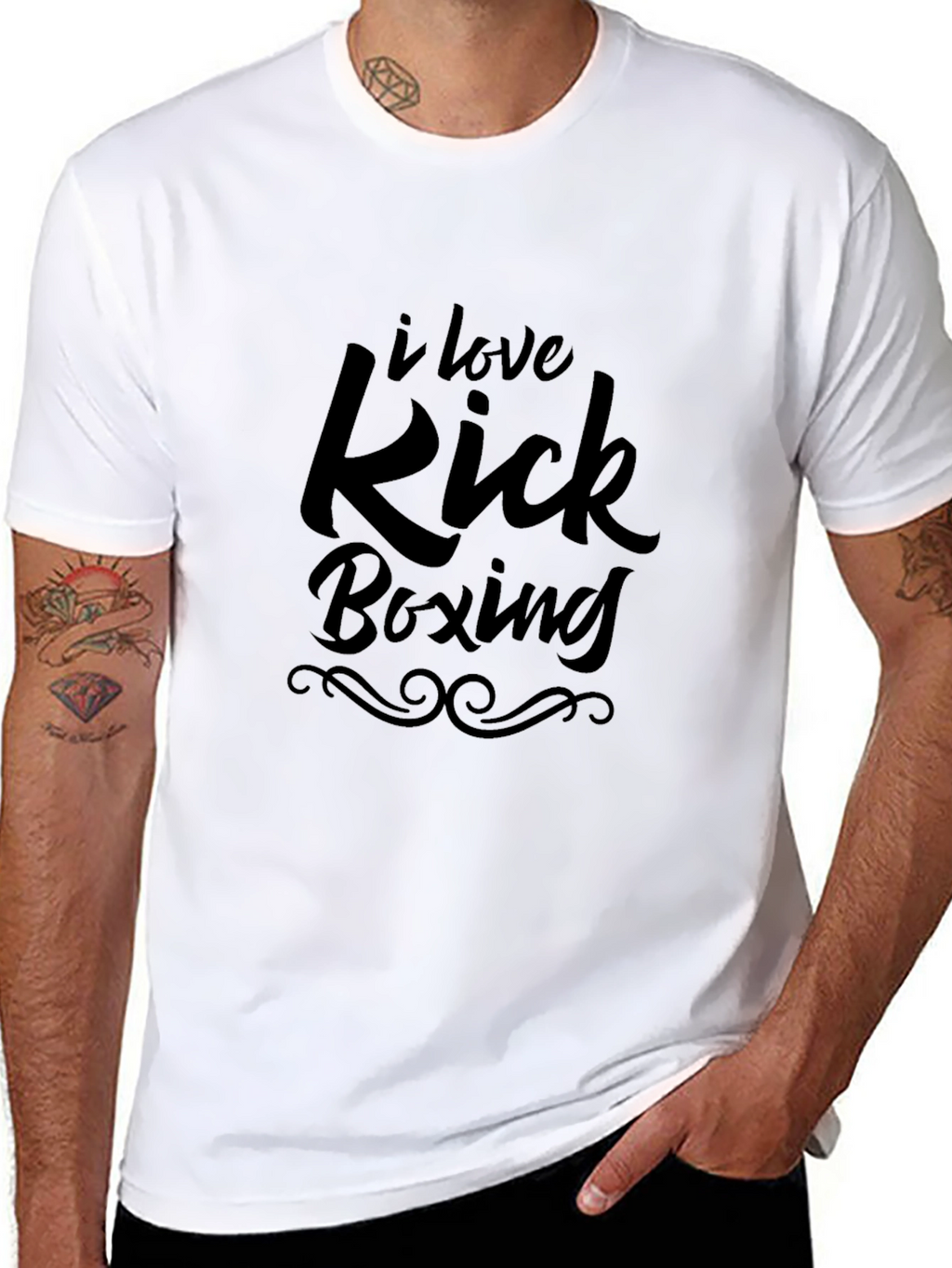 I Love Kick Boxing T-Shirt Black Graphic Tee