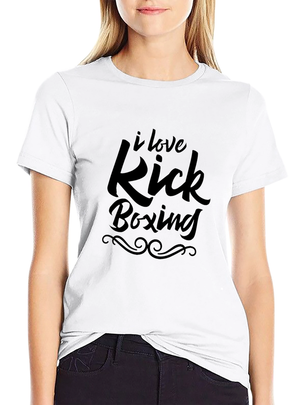 I Love Kick Boxing T-Shirt Black Graphic Tee
