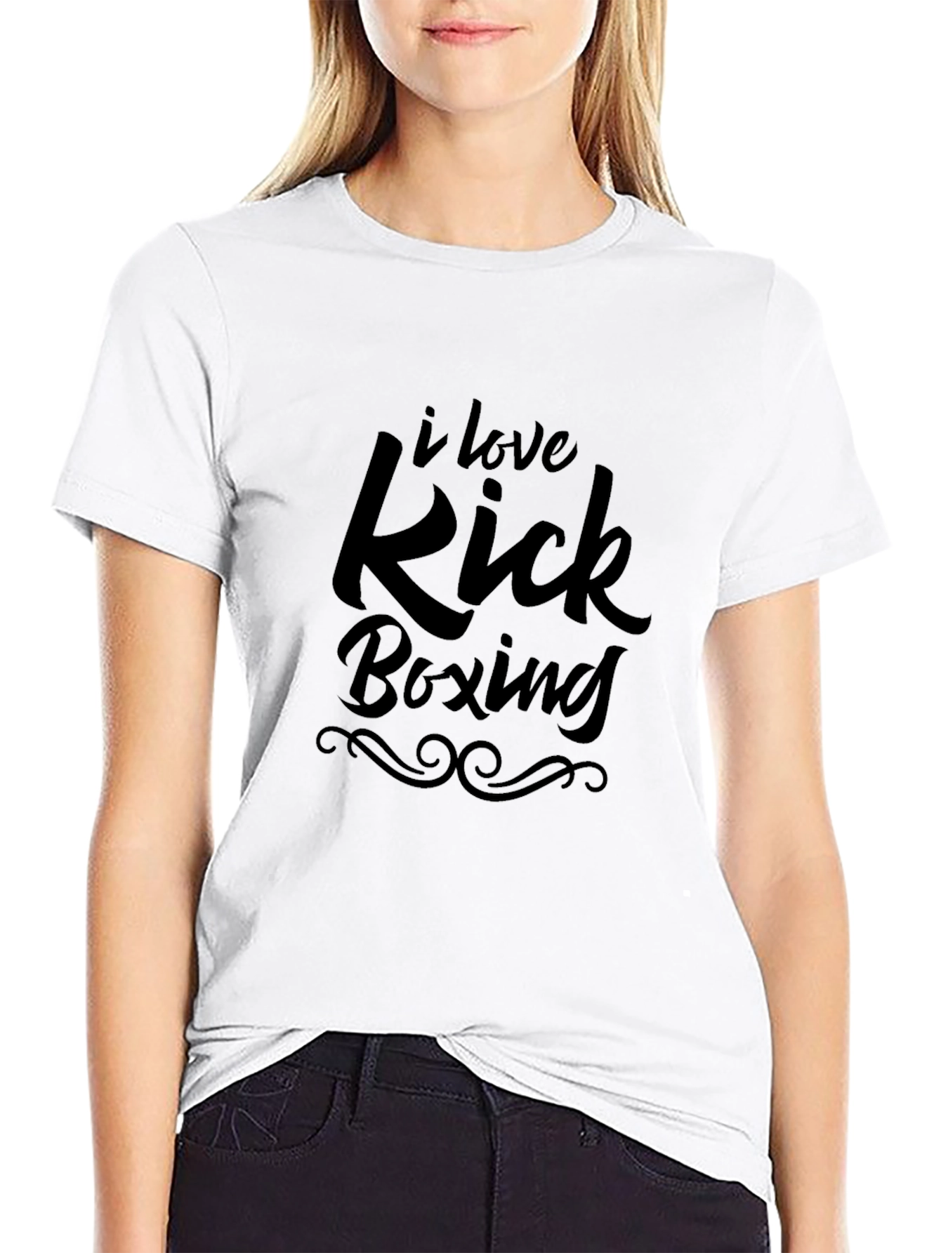 I Love Kick Boxing T-Shirt Black Graphic Tee