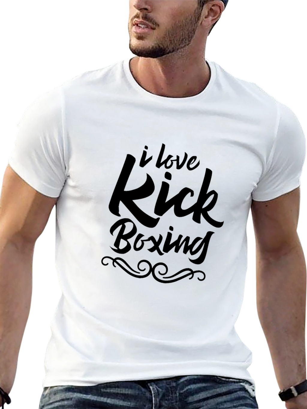 I Love Kick Boxing T-Shirt Black Graphic Tee