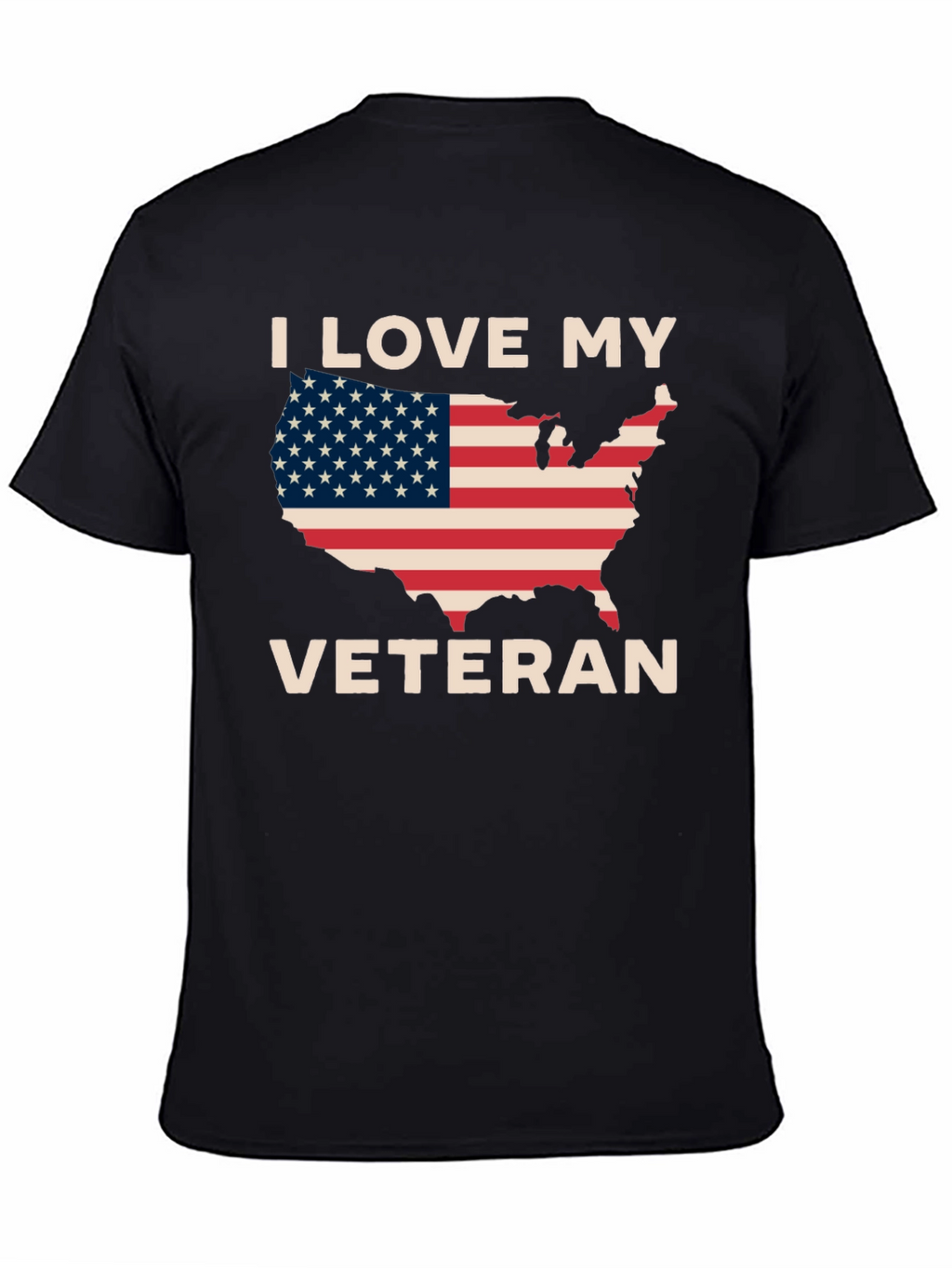 I Love My Veteran Patriotic Graphic T-Shirt