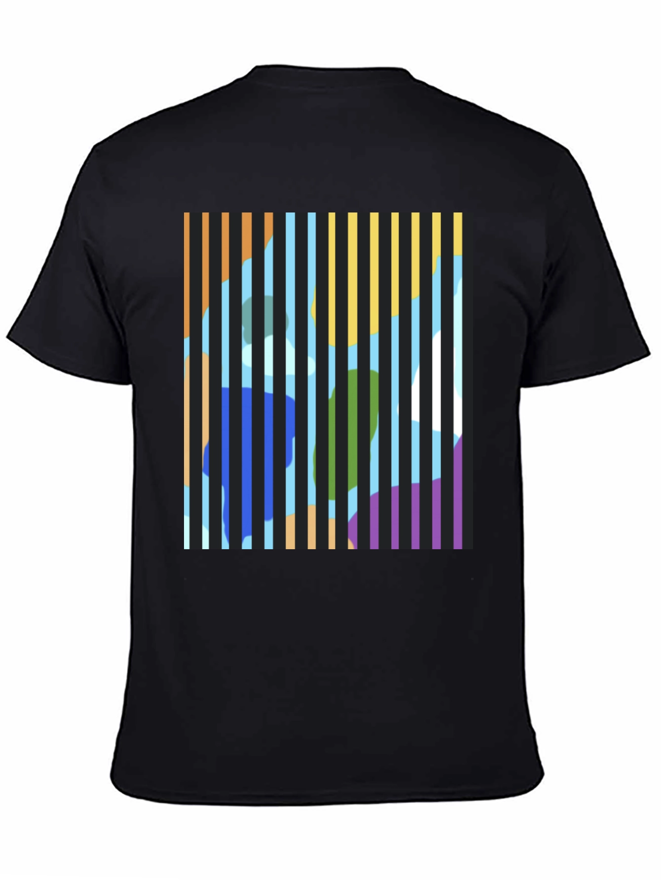 Abstract Striped Graphic Print T-Shirt