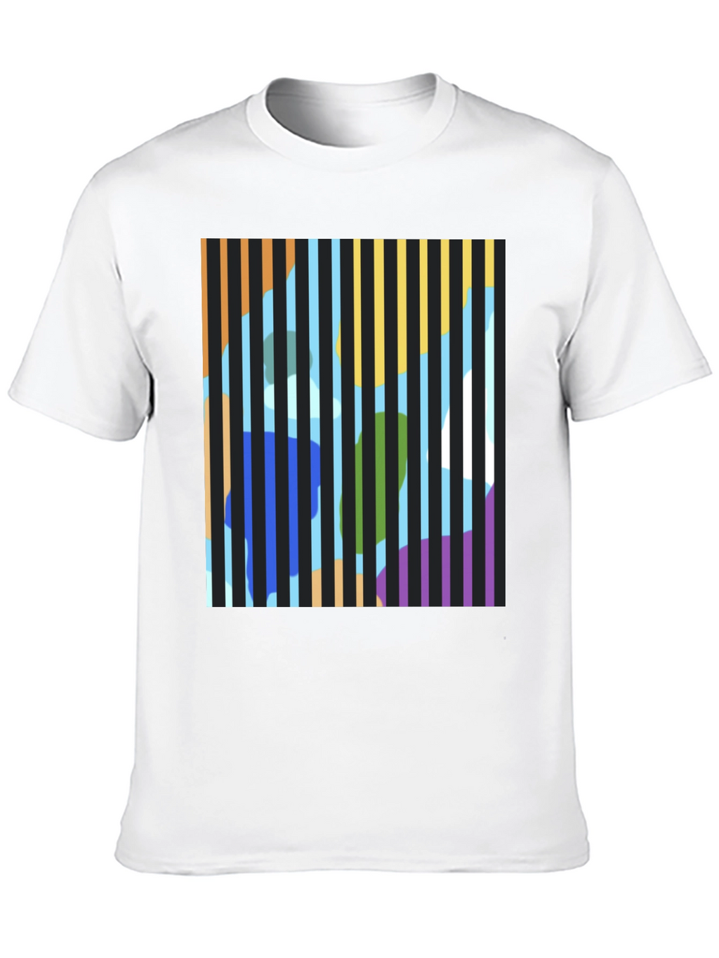 Abstract Striped Graphic Print T-Shirt