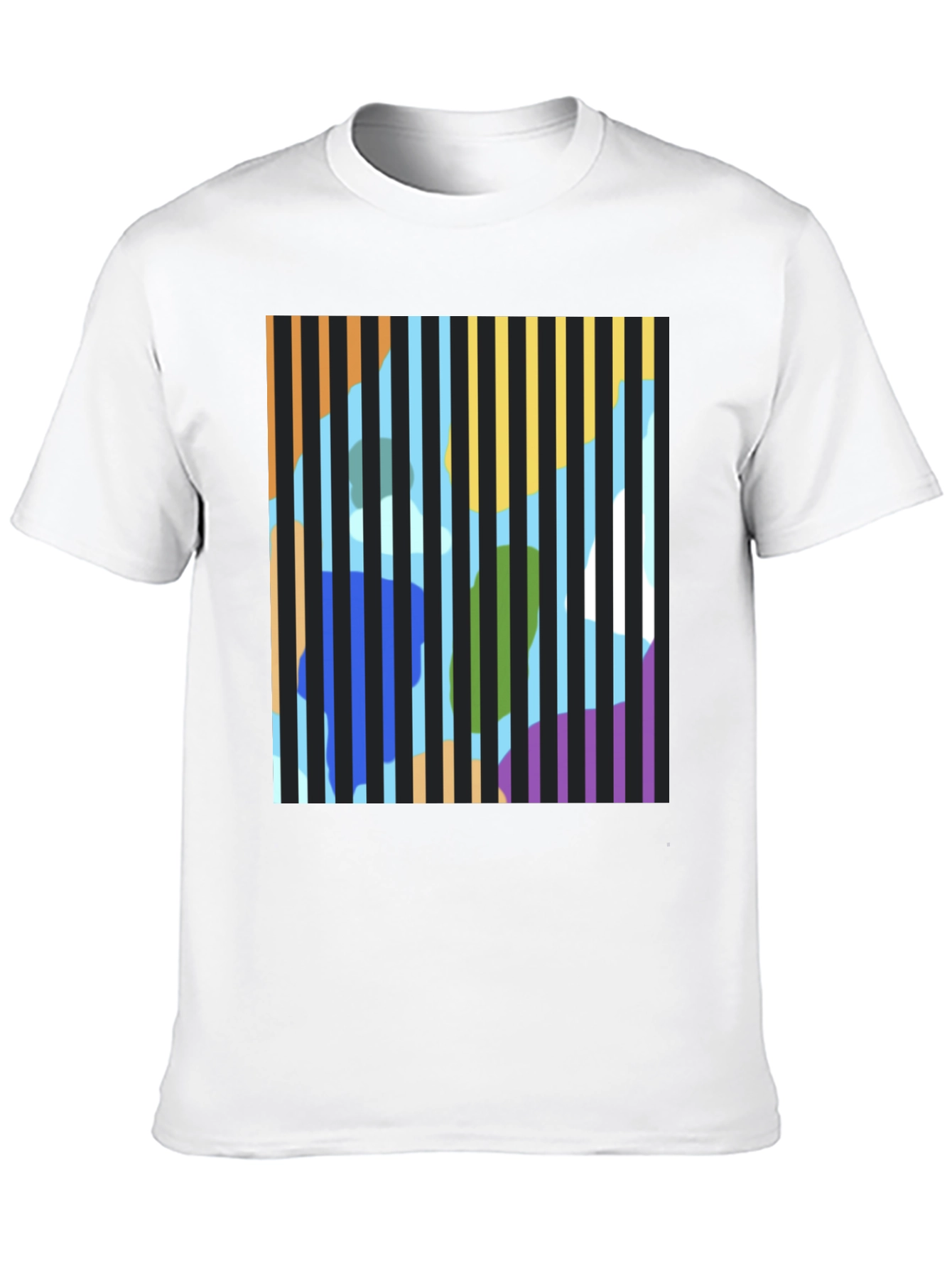 Abstract Striped Graphic Print T-Shirt