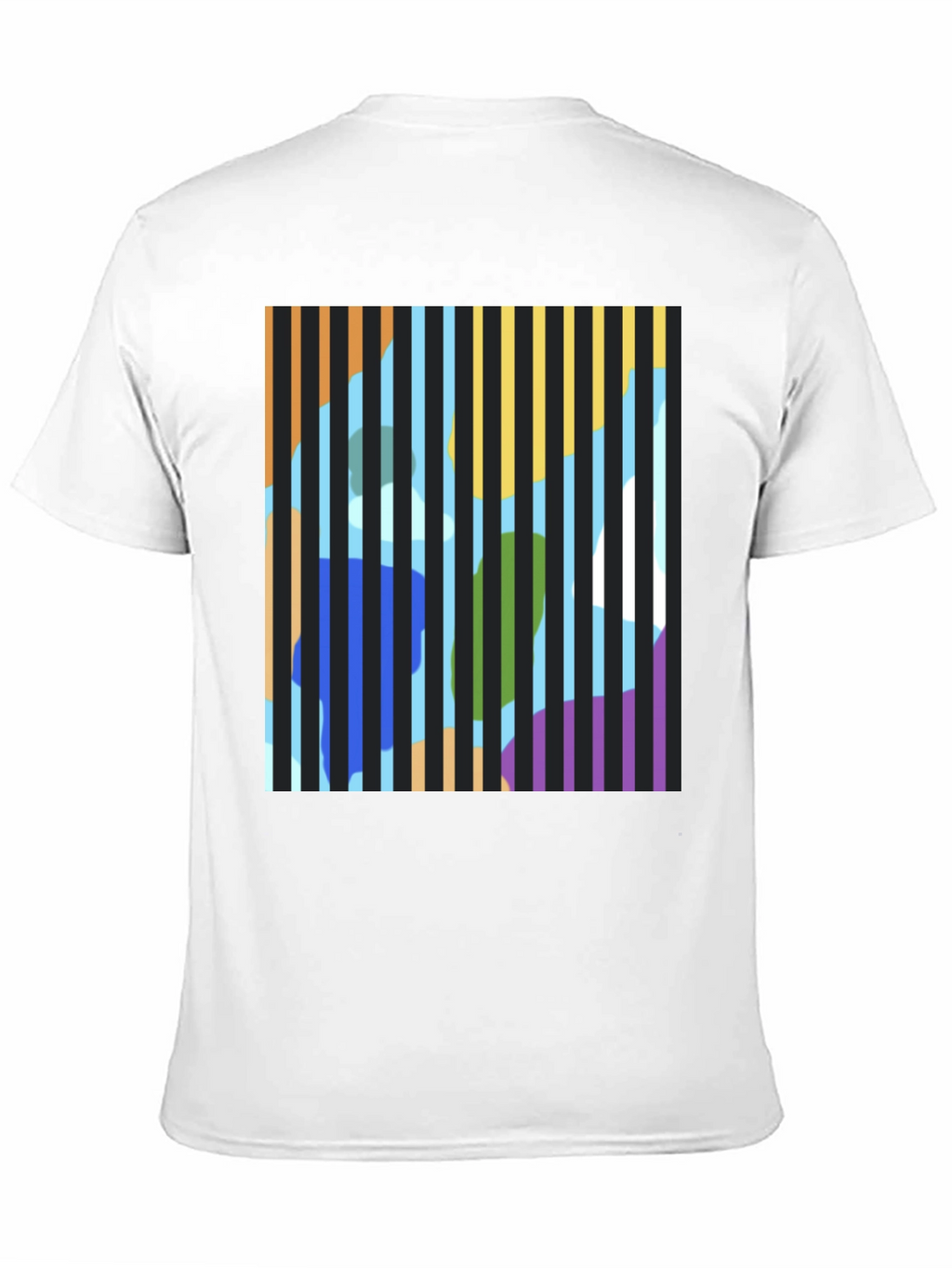 Abstract Striped Graphic Print T-Shirt