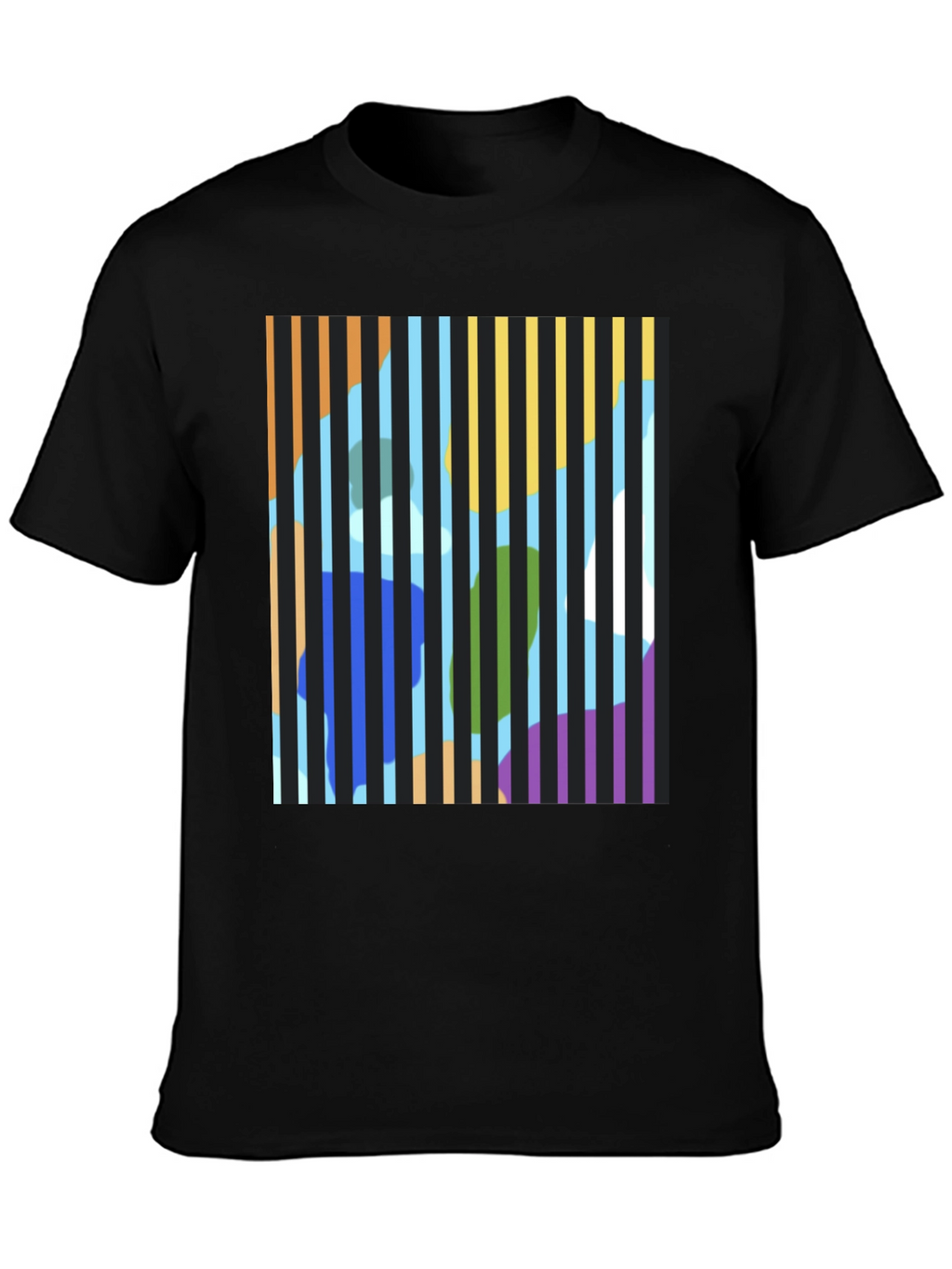 Abstract Striped Graphic Print T-Shirt