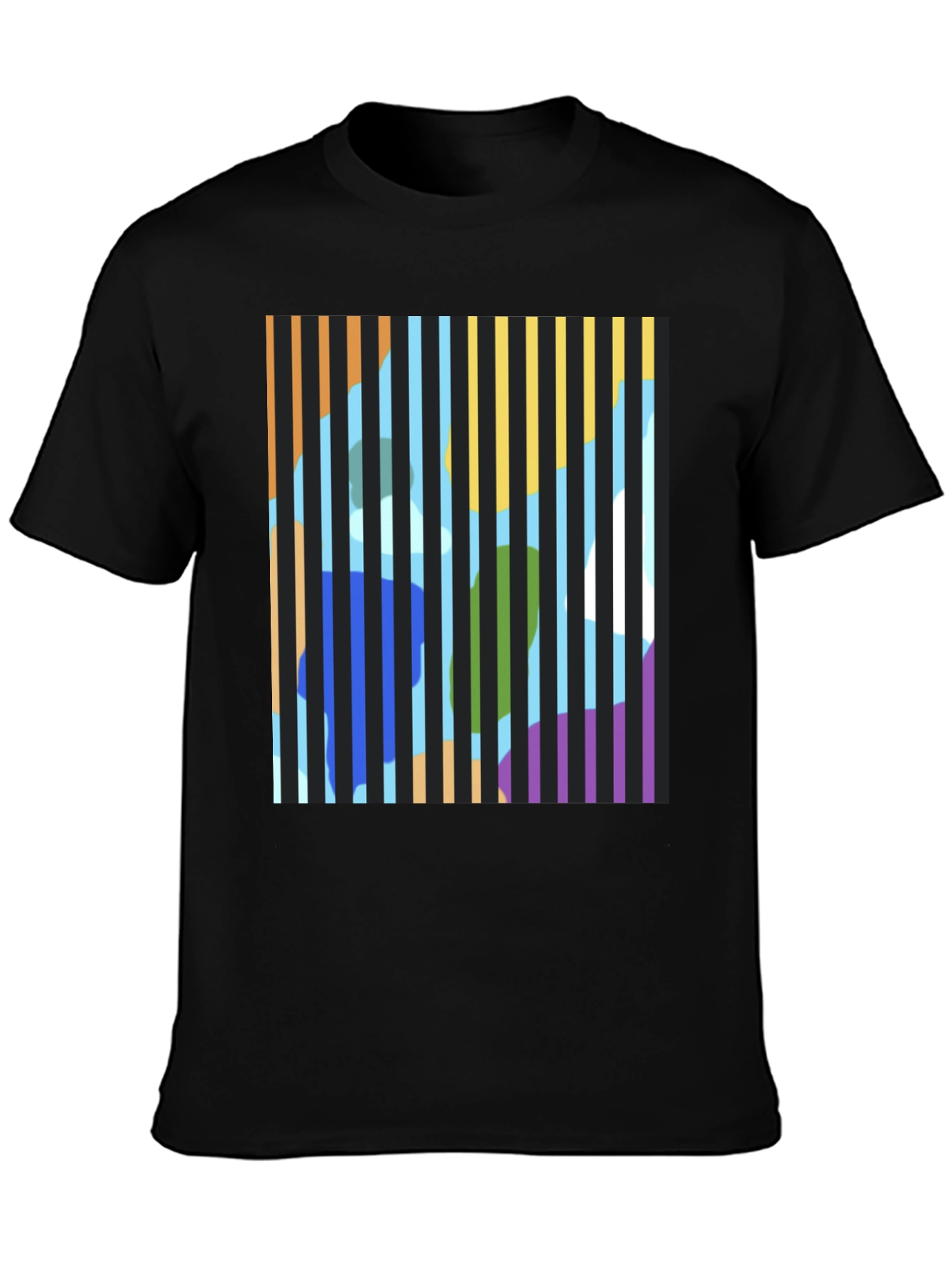 Abstract Striped Graphic Print T-Shirt