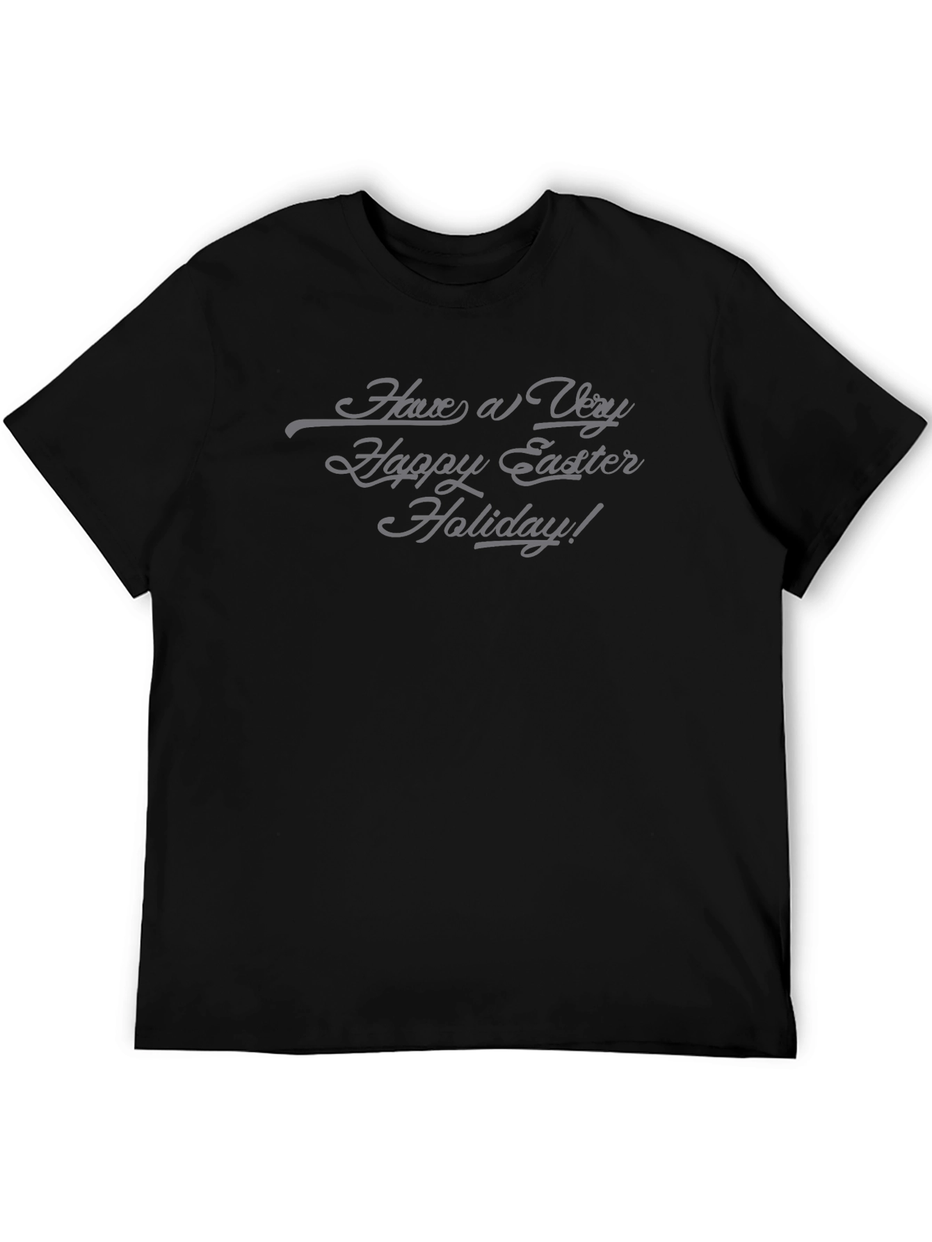 Easter Holiday Black Crew Neck T-Shirt