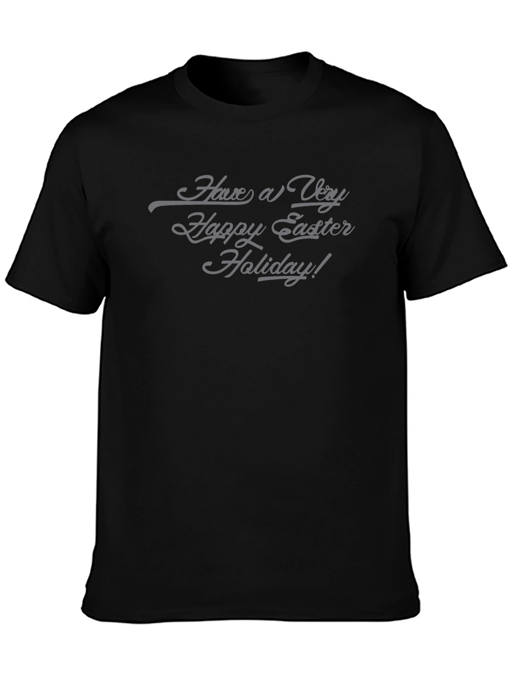 Easter Holiday Black Crew Neck T-Shirt