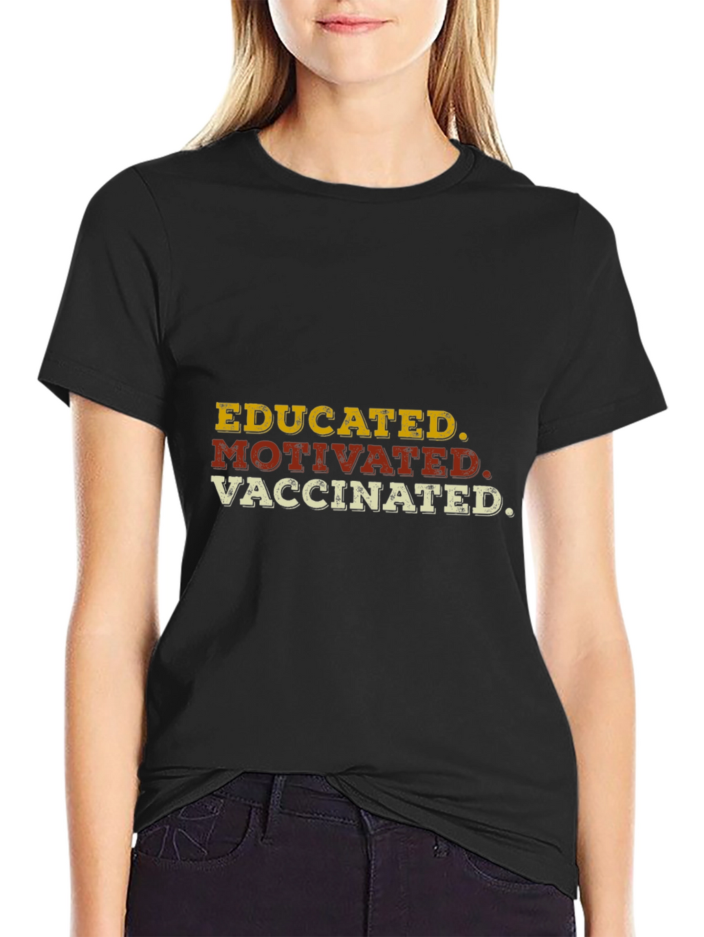 Educated Motivated Vaccinated Graphic T-Shirt