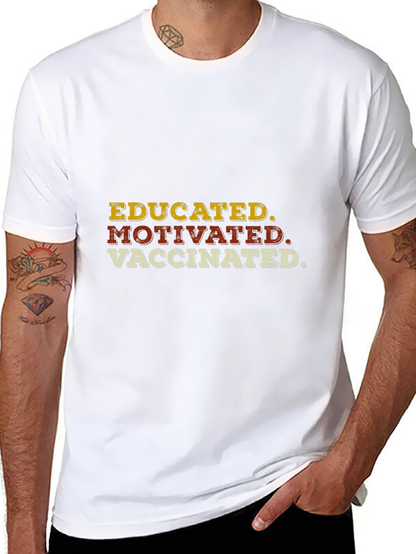 Educated Motivated Vaccinated Graphic T-Shirt