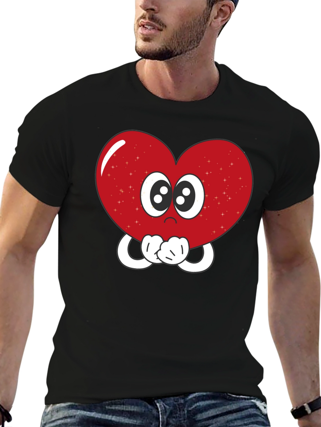 Heart Eyes T-Shirt - Cute Cartoon Love Graphic Tee