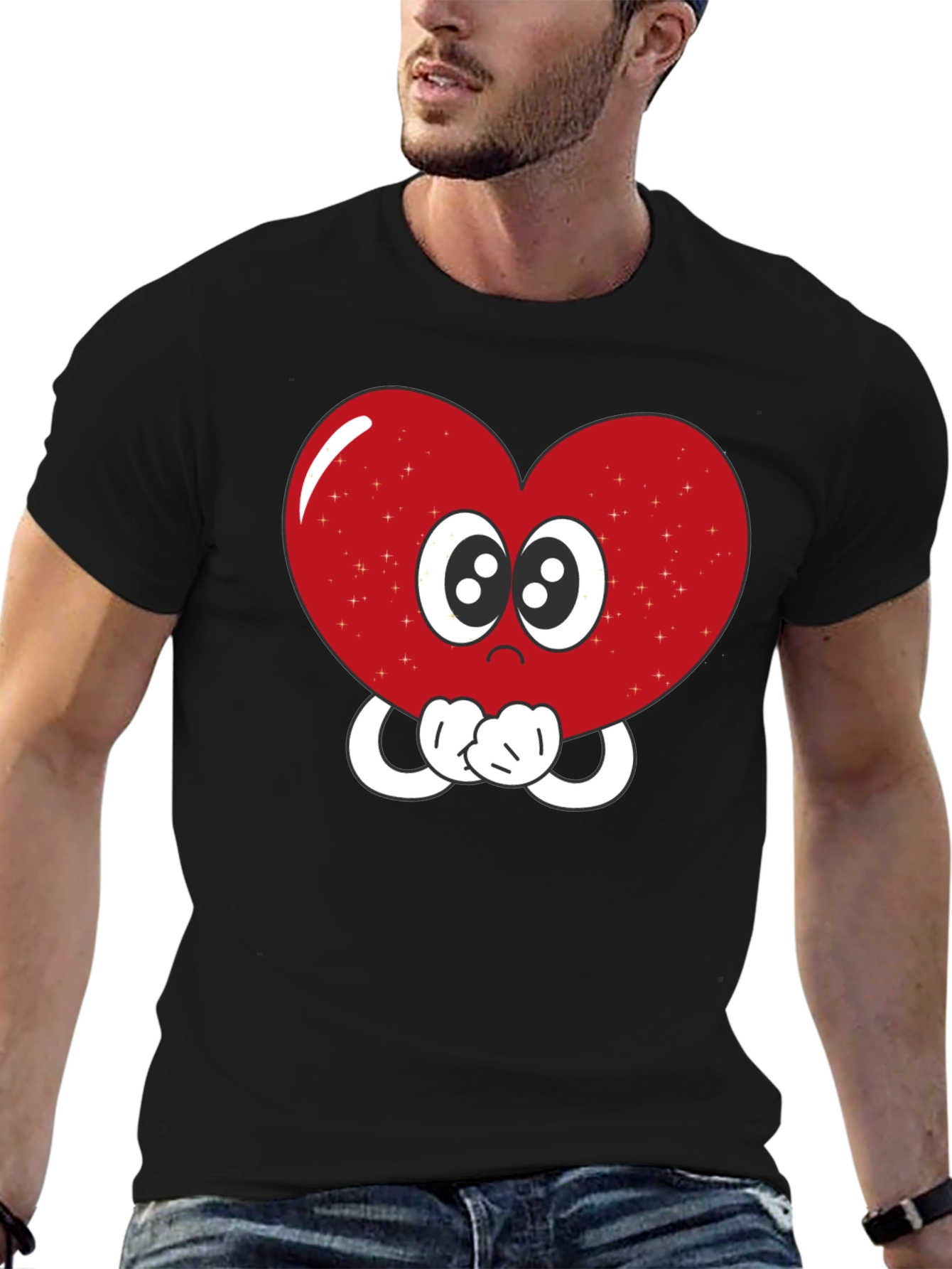 Heart Eyes T-Shirt - Cute Cartoon Love Graphic Tee