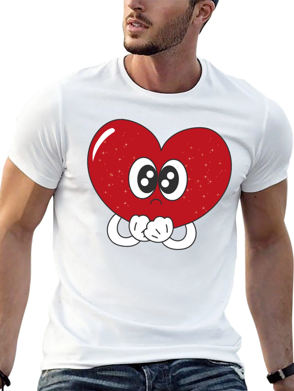 Heart Eyes T-Shirt - Cute Cartoon Love Graphic Tee