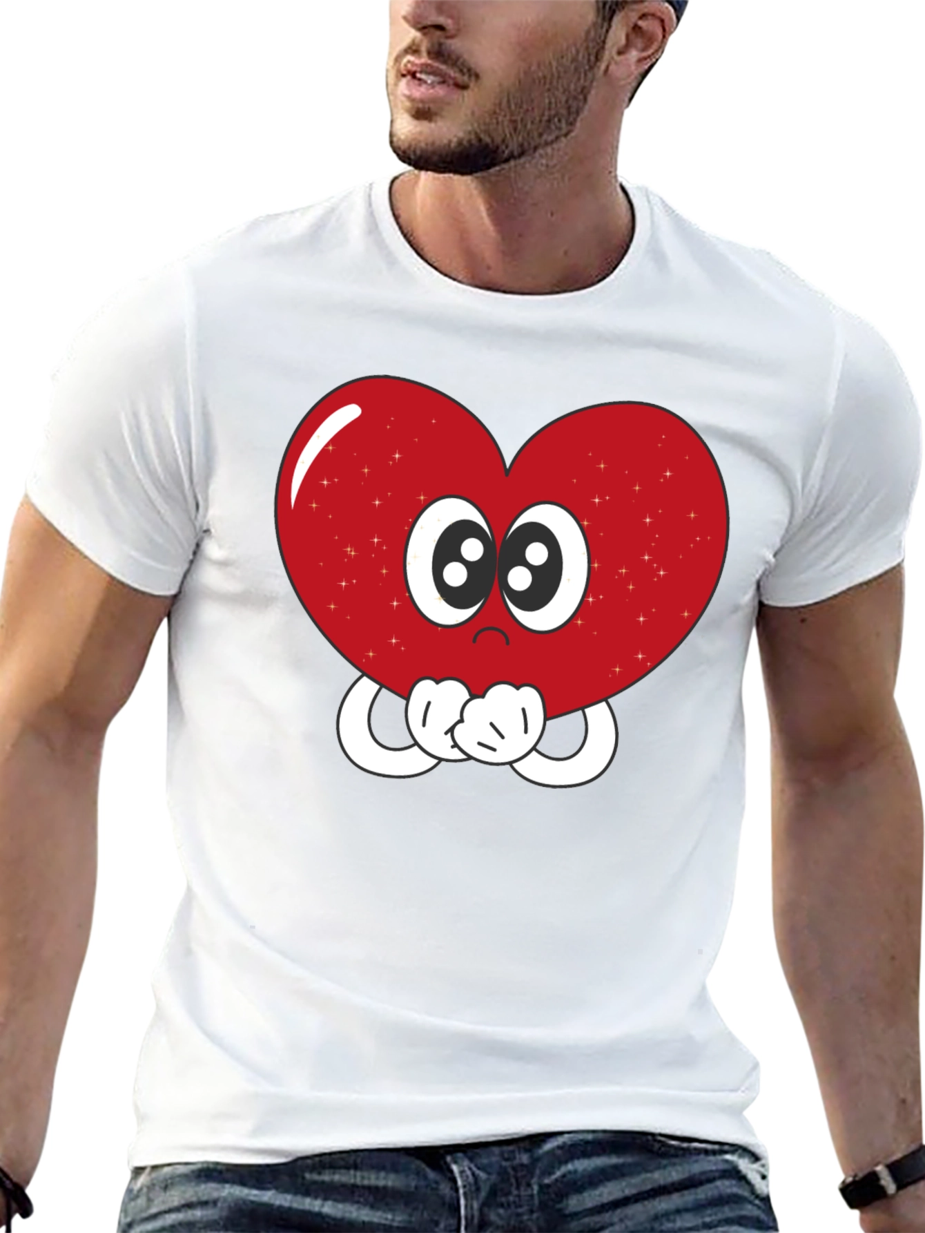 Heart Eyes T-Shirt - Cute Cartoon Love Graphic Tee