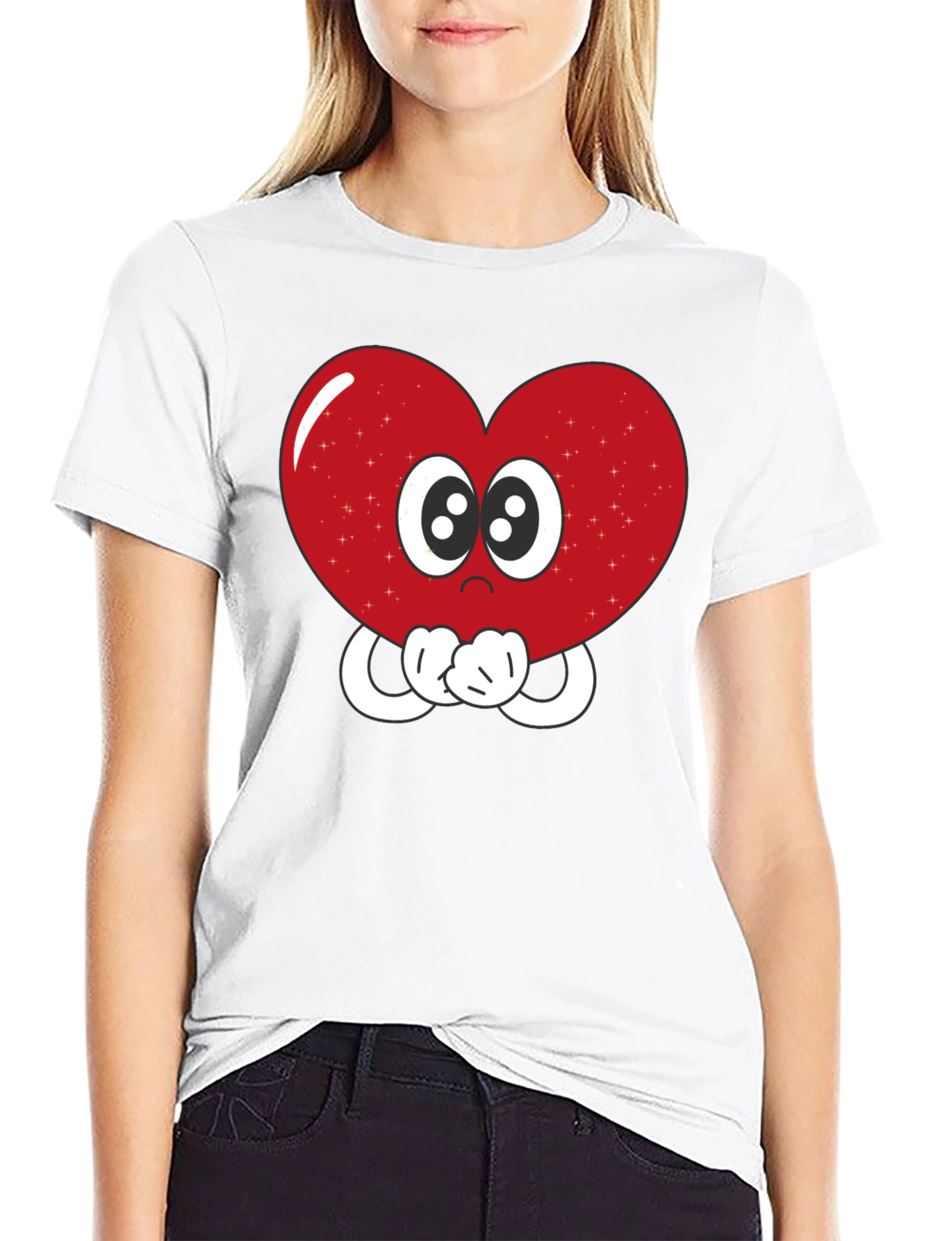 Heart Eyes T-Shirt - Cute Cartoon Love Graphic Tee