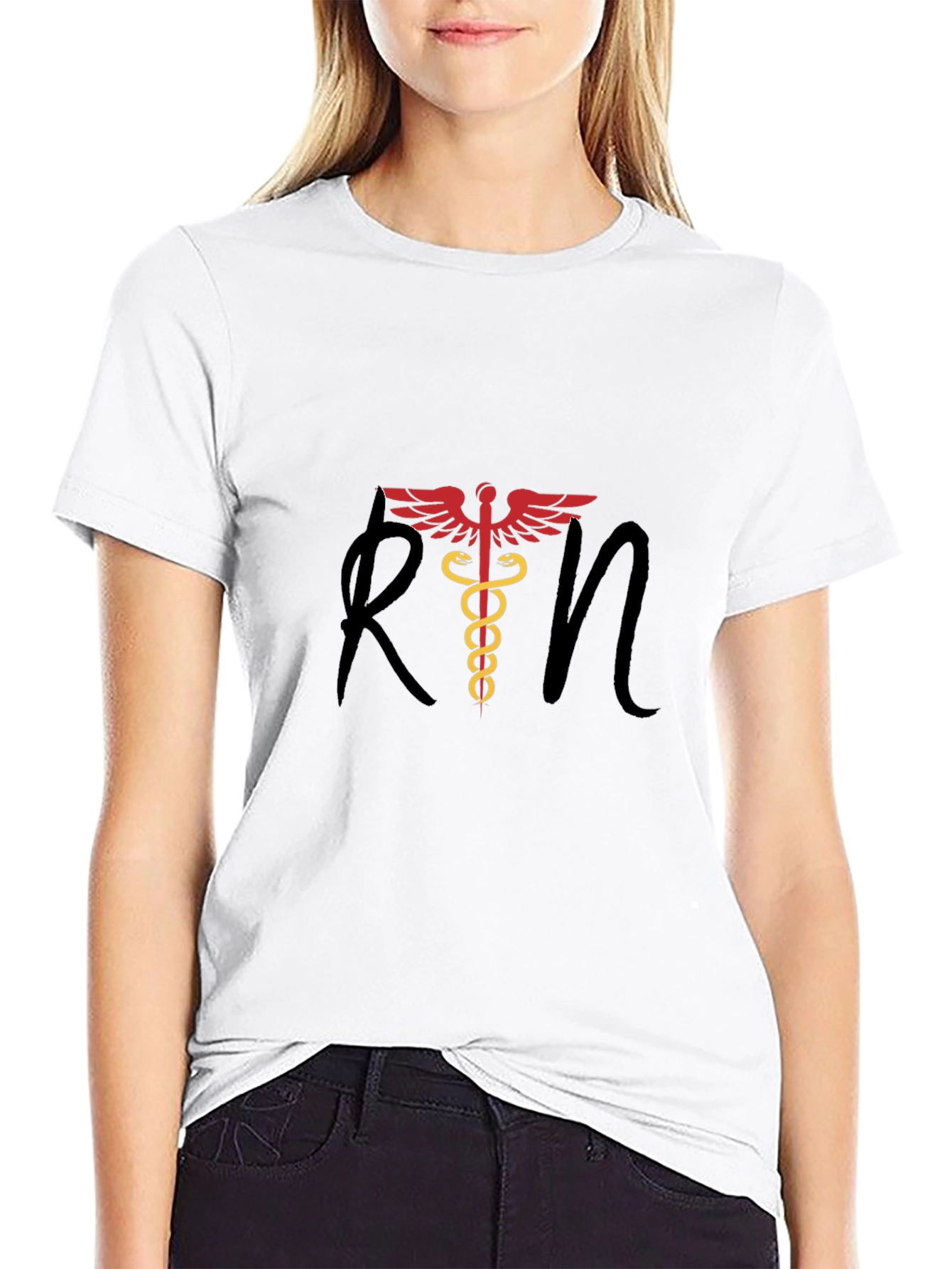 RN Caduceus Graphic Tee - Medical Professional T-Shirt