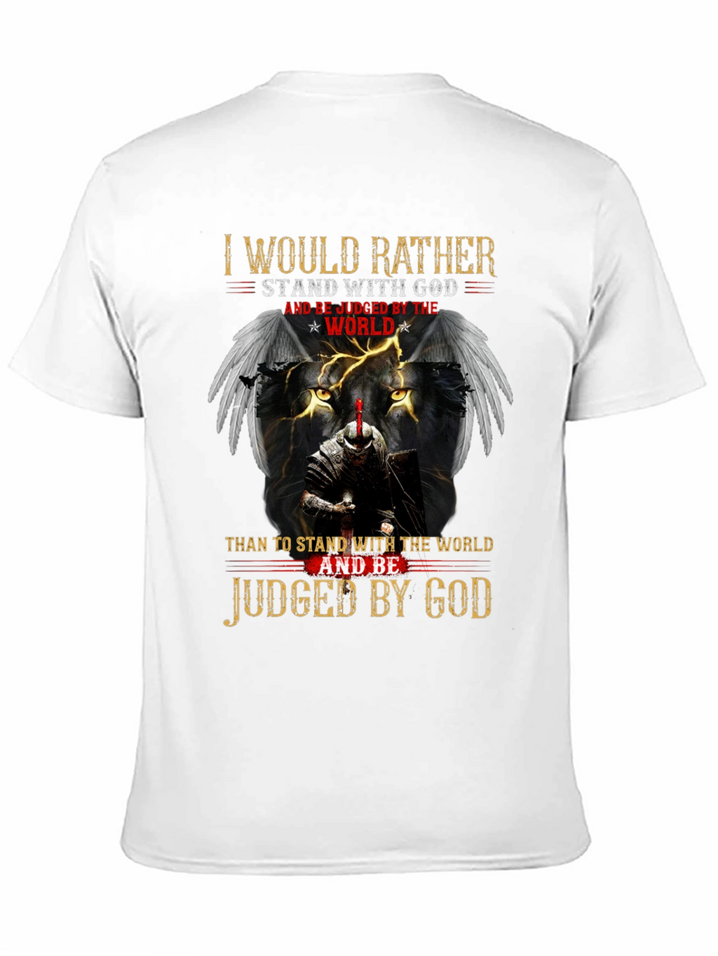 Stand with God Graphic Tee - Knight & Lion