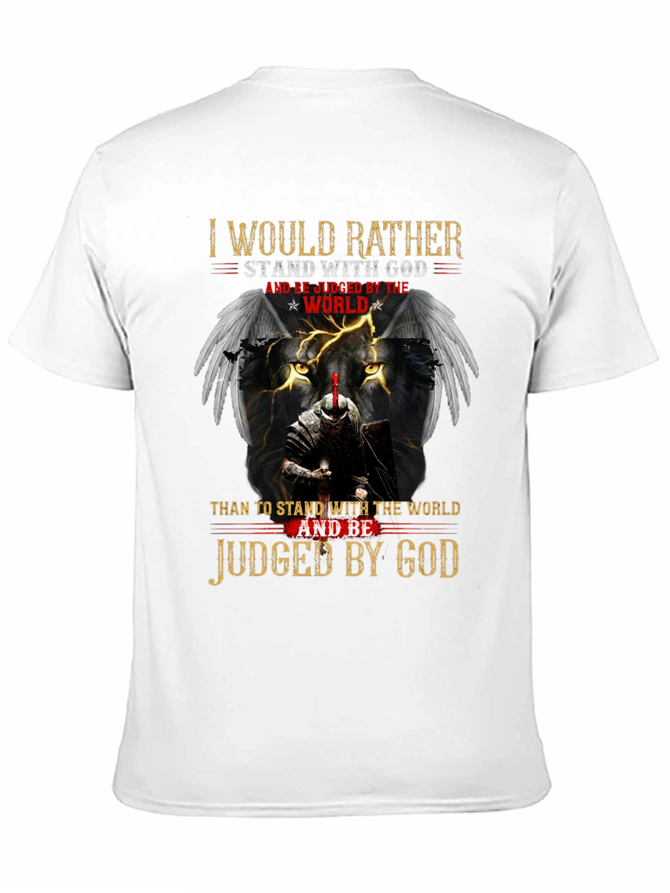 Stand with God Graphic Tee - Knight & Lion