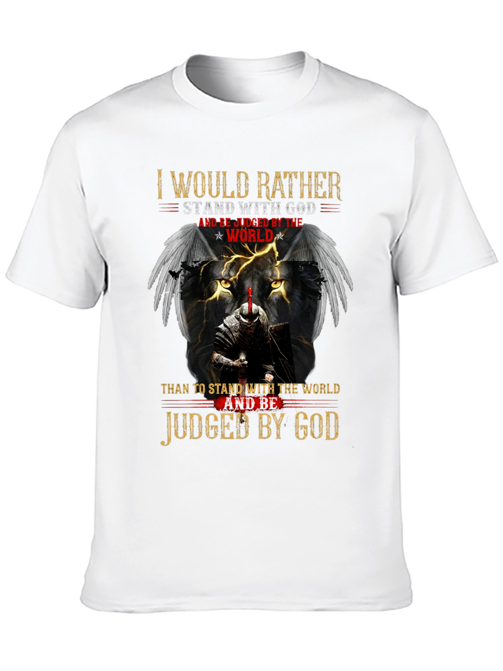 Stand with God Graphic Tee - Knight & Lion