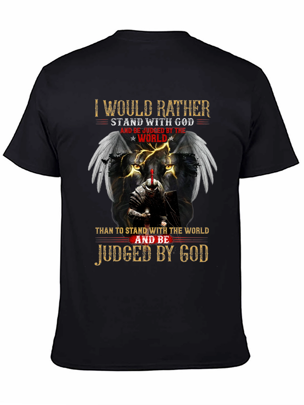 Stand with God Graphic Tee - Knight & Lion
