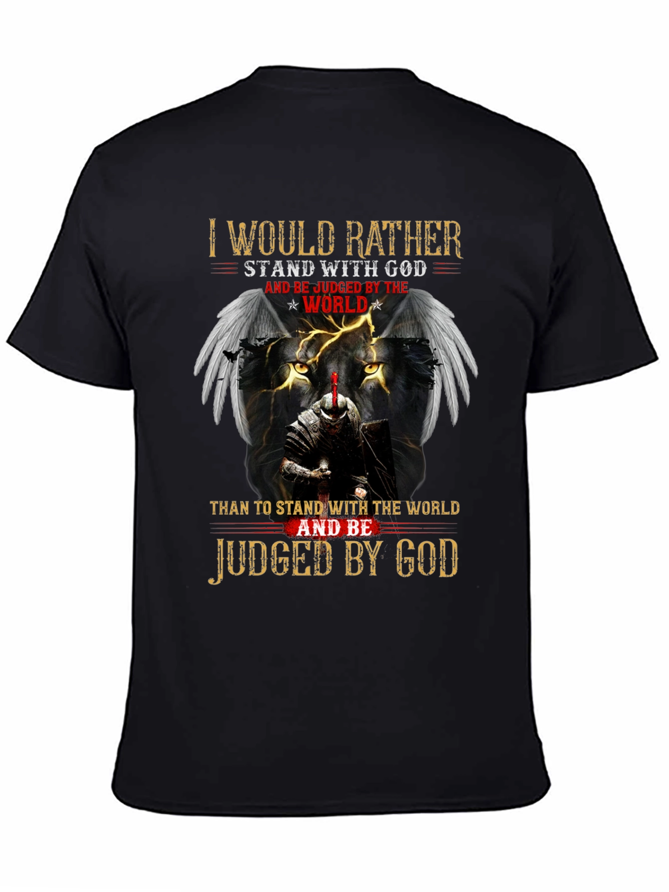 Stand with God Graphic Tee - Knight & Lion