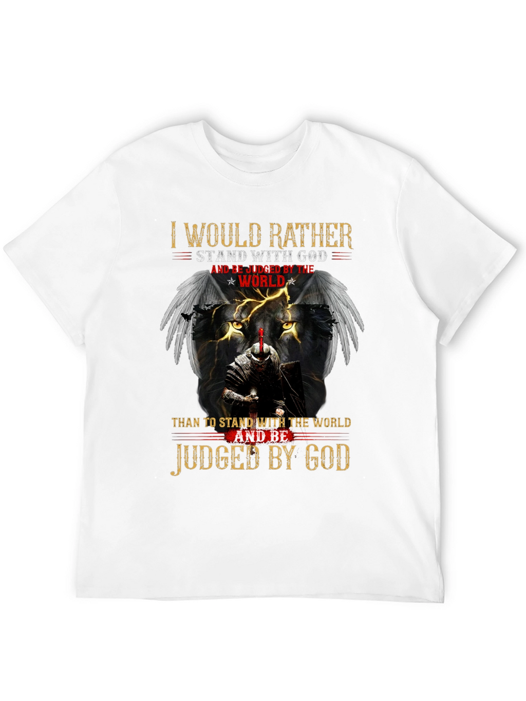 Stand with God Graphic Tee - Knight & Lion