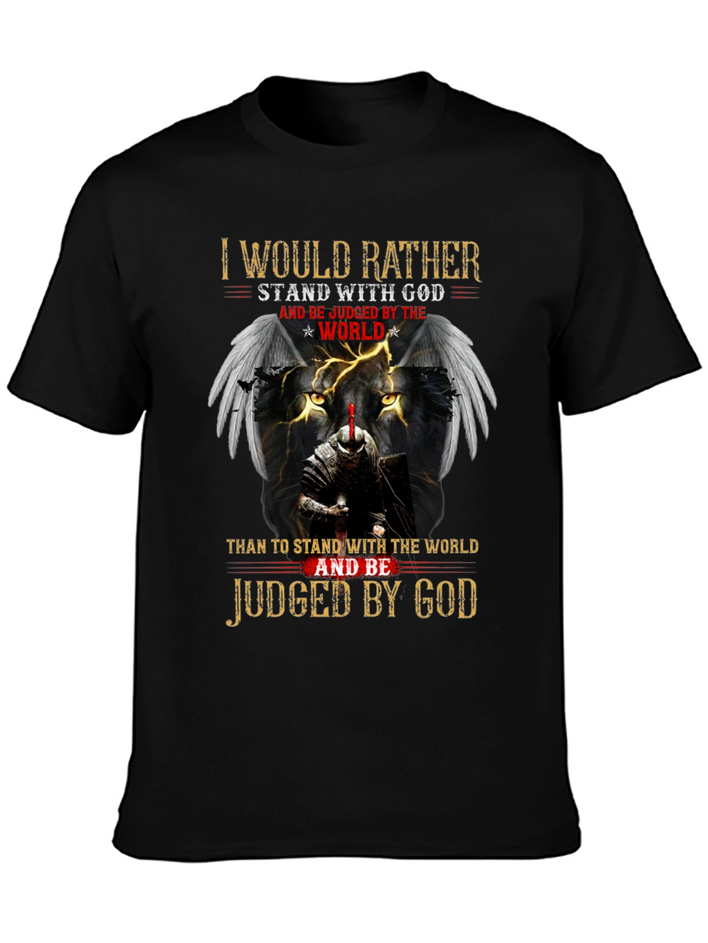 Stand with God Graphic Tee - Knight & Lion