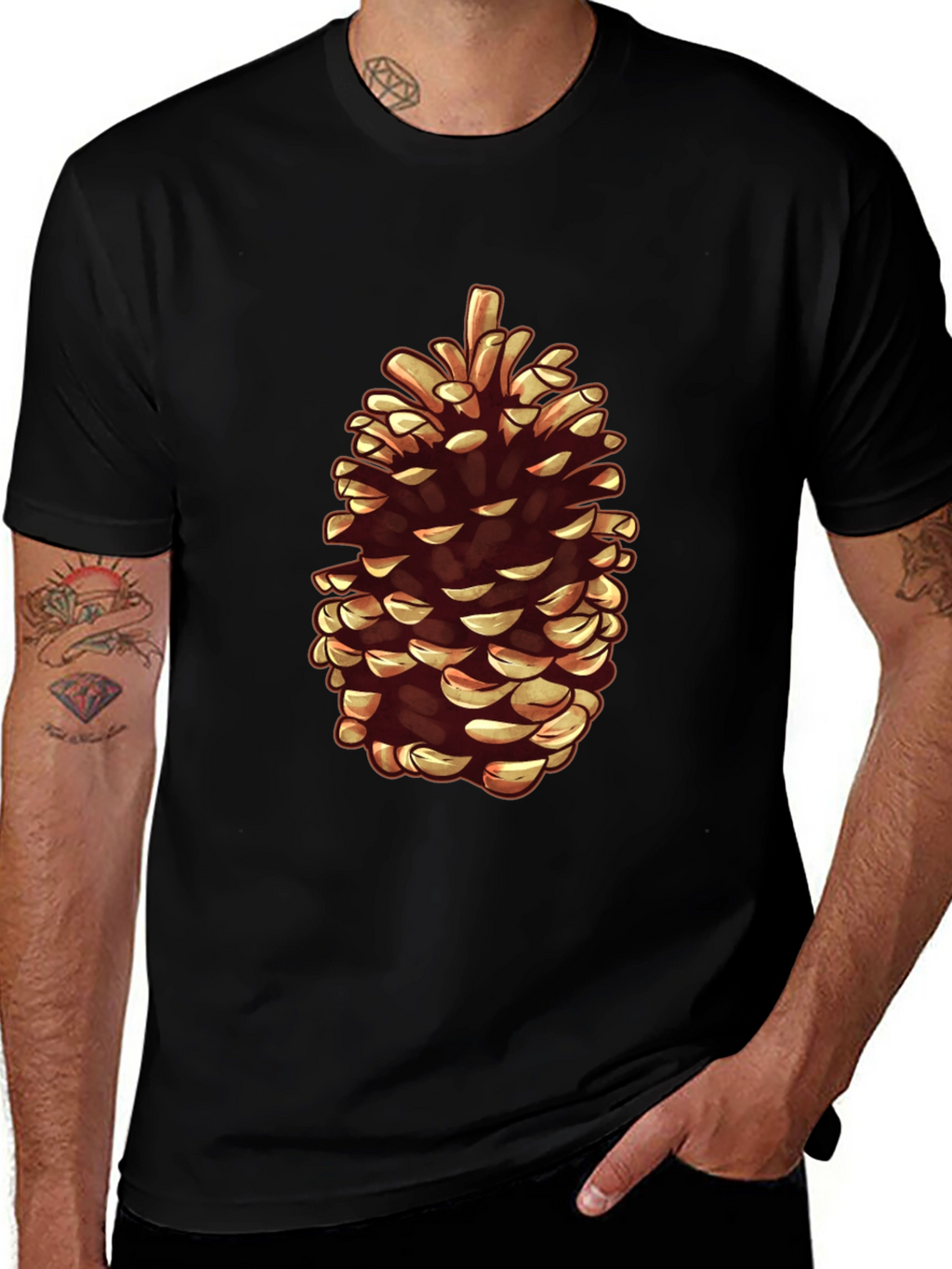 Pine Cone Graphic T-Shirt - Nature Inspired Tee