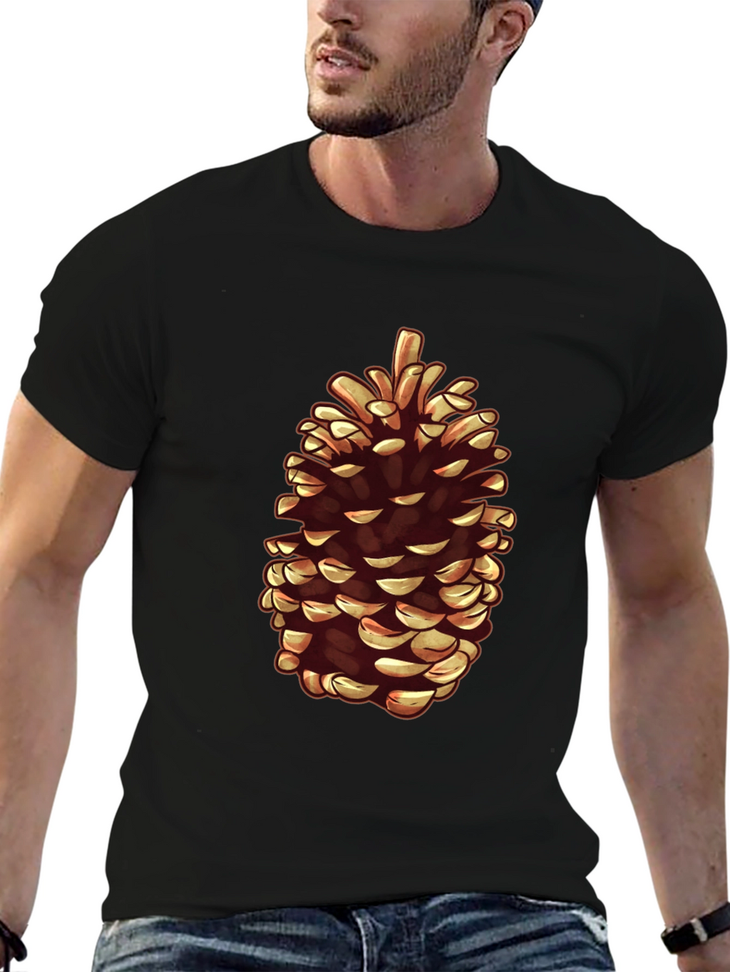 Pine Cone Graphic T-Shirt - Nature Inspired Tee