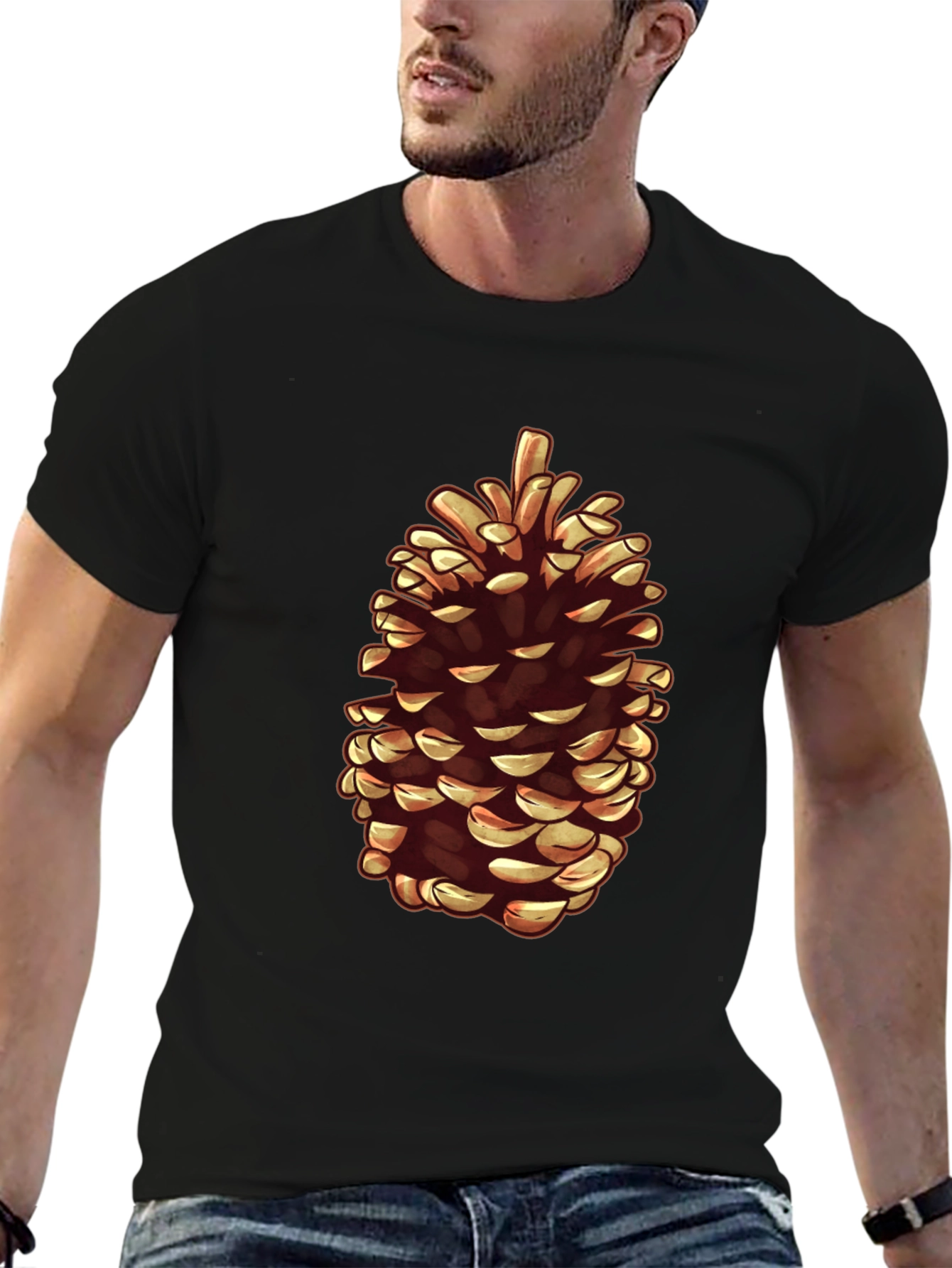 Pine Cone Graphic T-Shirt - Nature Inspired Tee